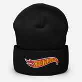 Hot Wheels Black Cuffed Beanie