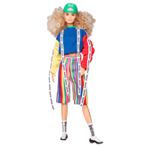 Barbie BMR1959 Doll - Color Block Sweatshirt with Logo Tape & Striped Shorts