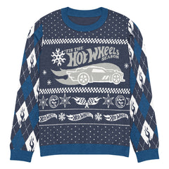 Hot Wheels Holiday Icons Blue Ugly Sweater