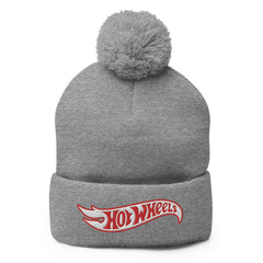 Hot Wheels Grey Pom Pom Beanie