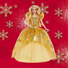 2020 Holiday Barbie Doll, Blonde Long Hair