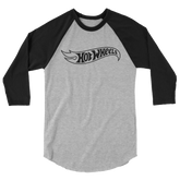 Hot Wheels Outline Logo 3/4 Sleeve Grey and Black Raglan Shirt