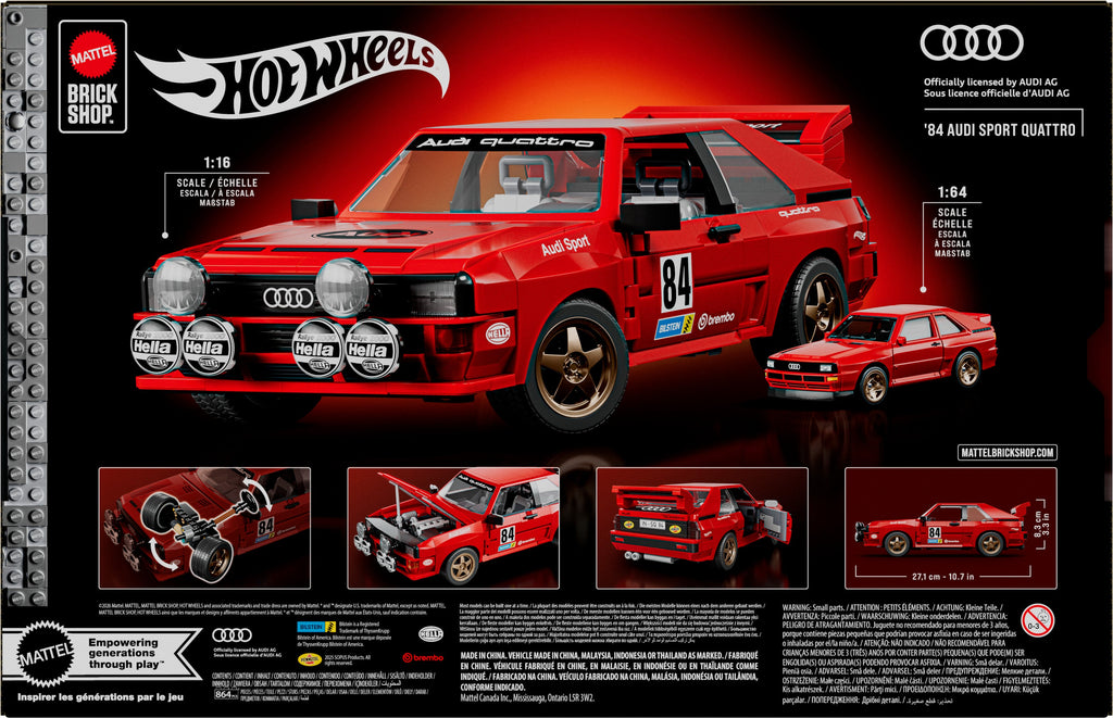 Mattel Brick Shop Hot Wheels '84 Audi Sport quattro Building Set