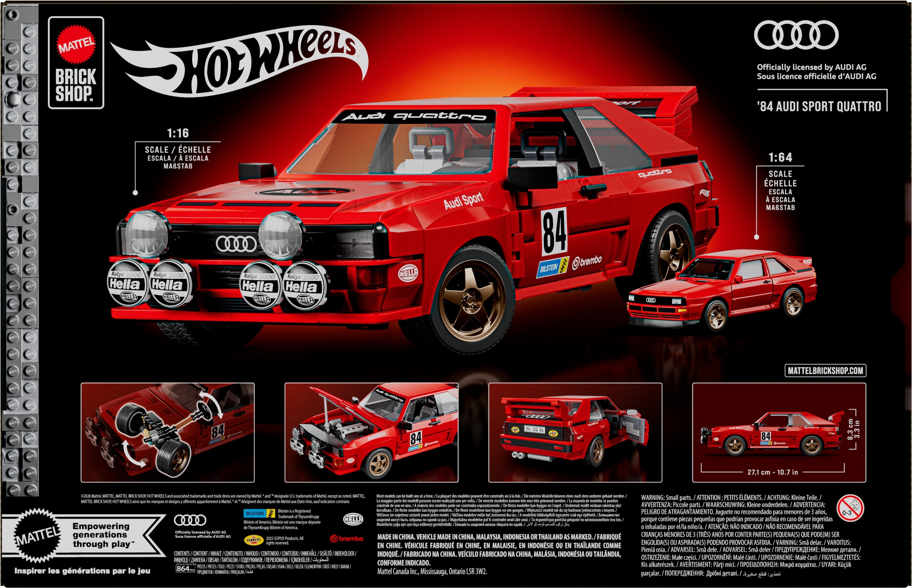 Mattel Brick Shop Hot Wheels '84 Audi Sport quattro Building Set