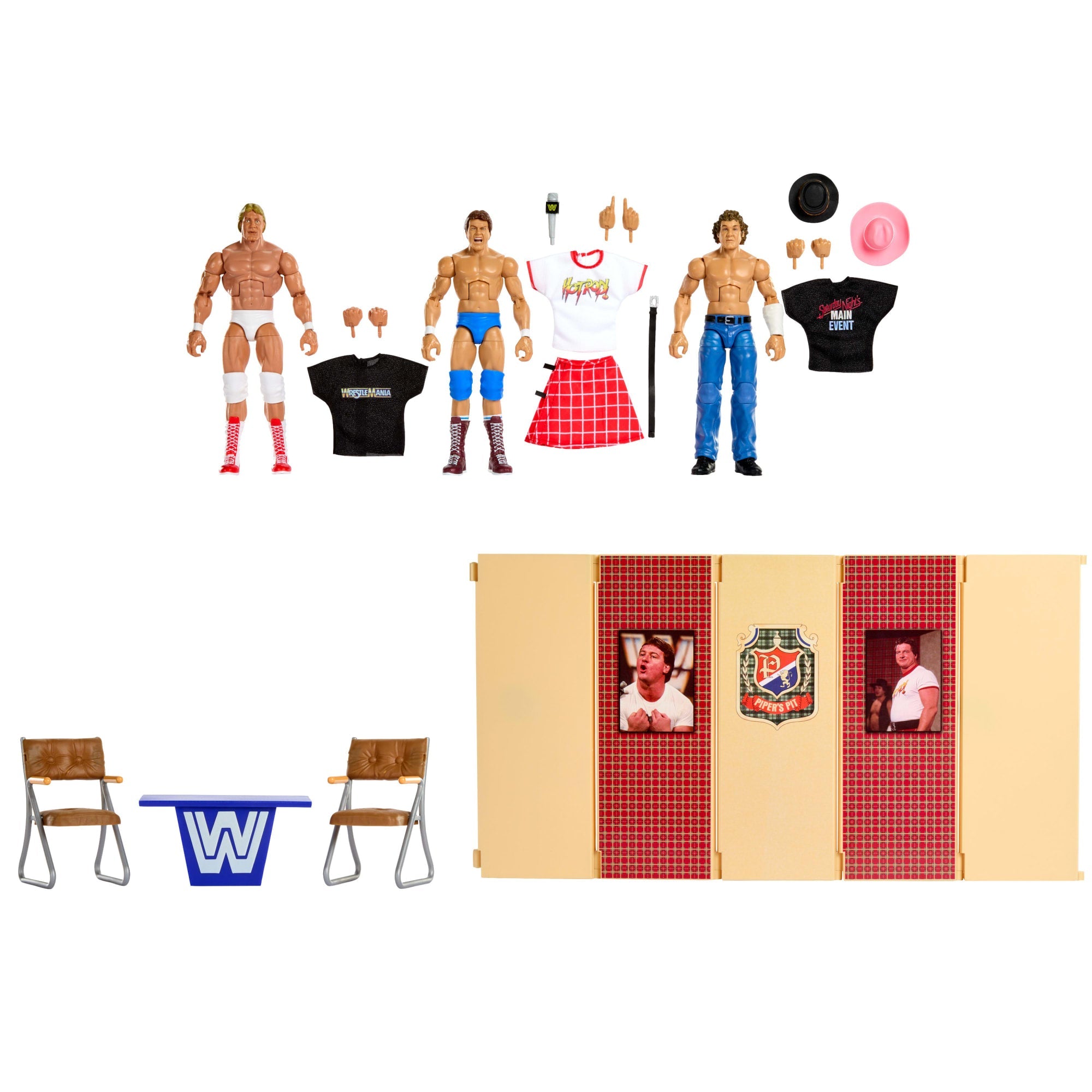 WWE Elite Collection Piper’s Pit Set of 3 Action Figures