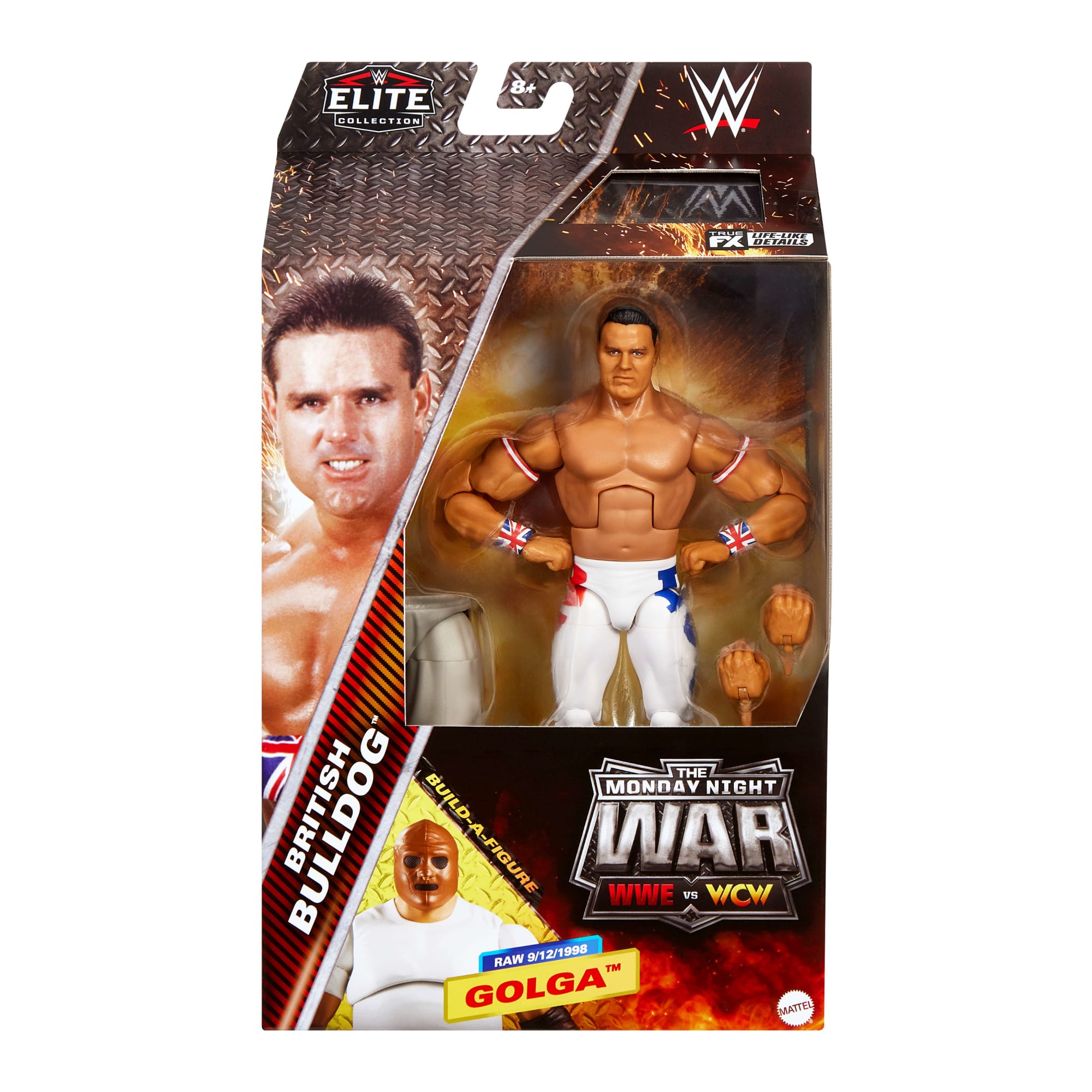 WWE Elite Collection Monday Night War British Bulldog Action Figure & Plus Golga Build-A-Figure Parts