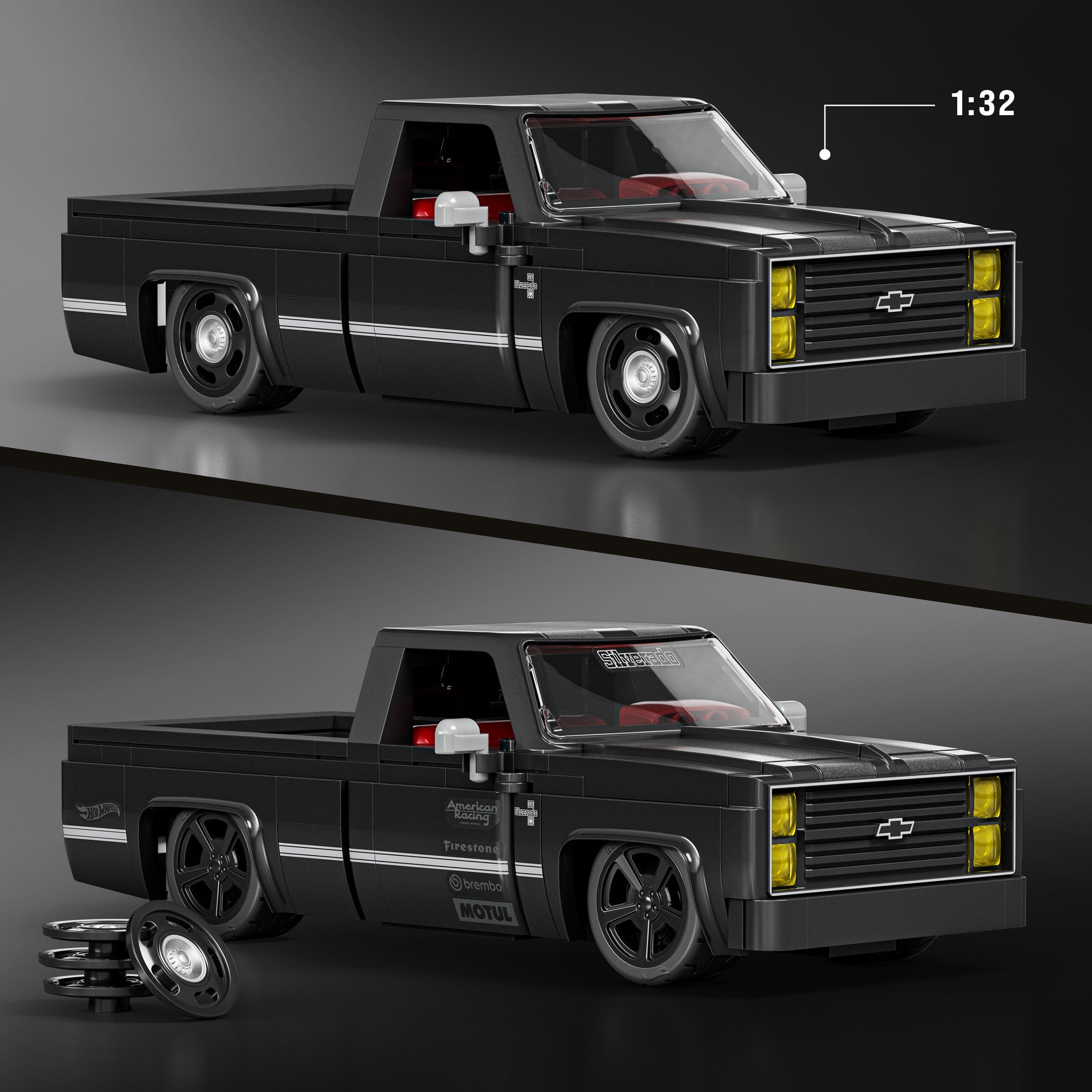 Mattel Brick Shop Hot Wheels '83 Chevy Silverado Building Set