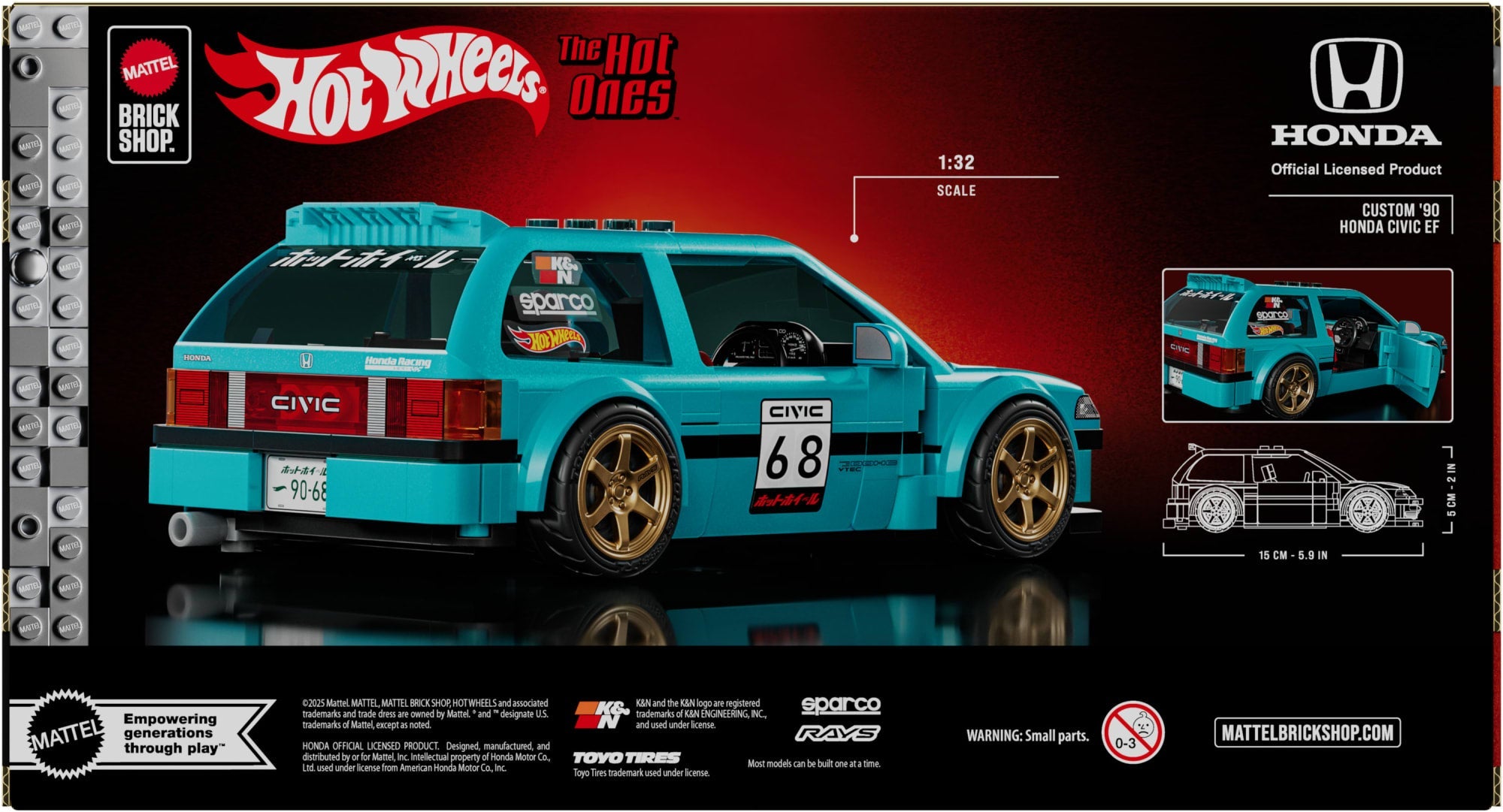 Mattel Brick Shop Hot Wheels Custom ’90 Honda Civic EF Building Set