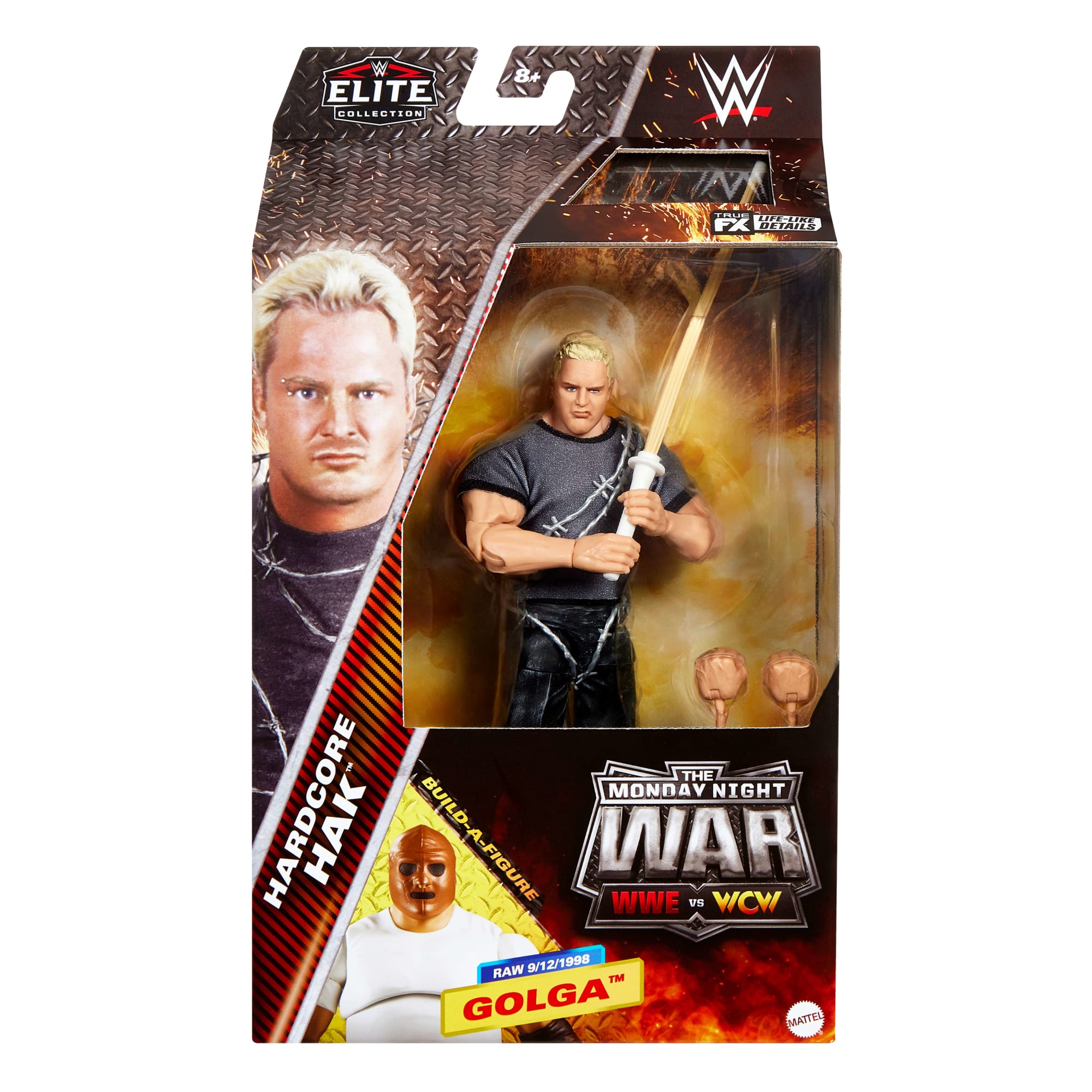 WWE Elite Collection Monday Night War Hardcore Hak Action Figure & Golga Build-A-Figure Parts