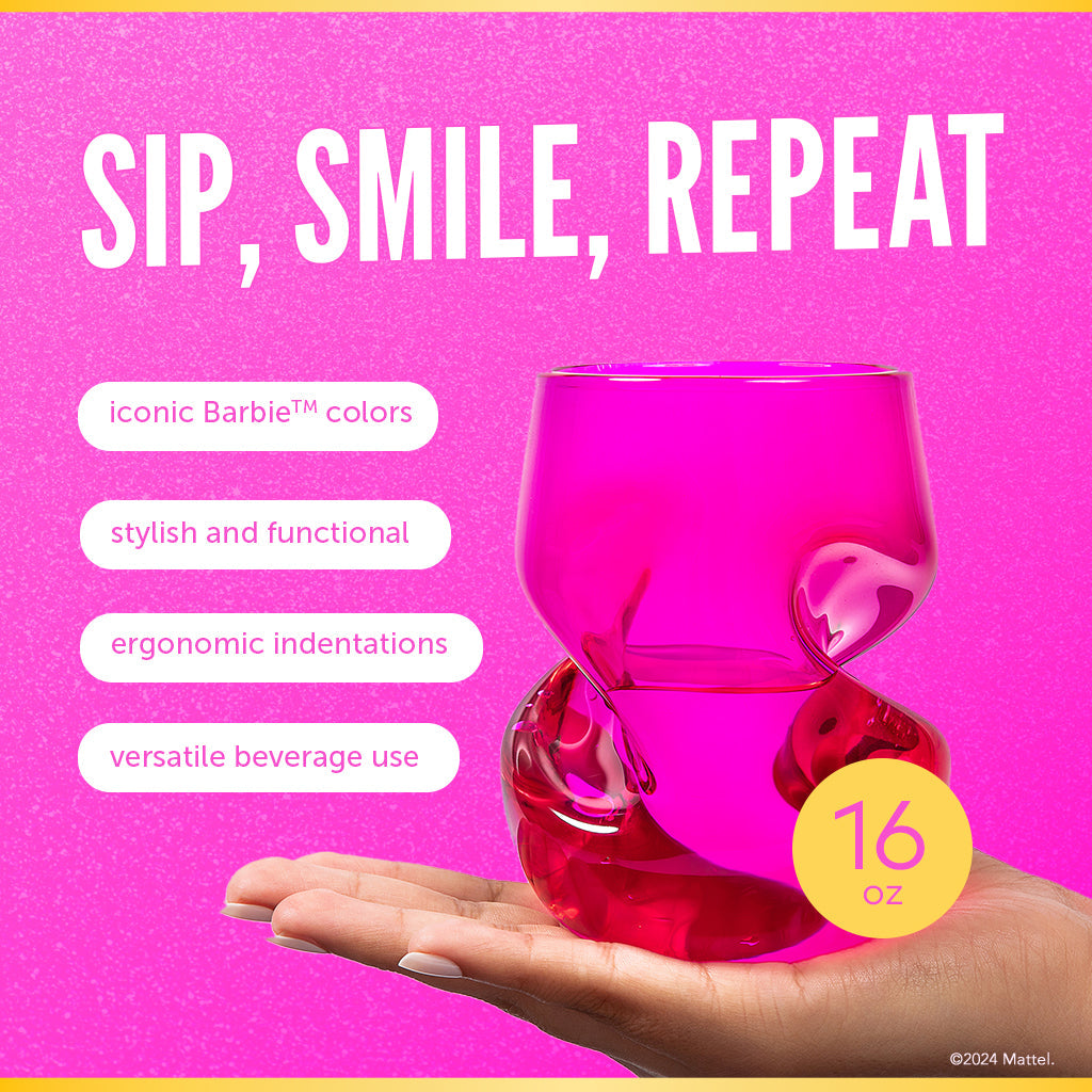 Barbie™ X Dragon Glassware® Stemless Wine Glasses