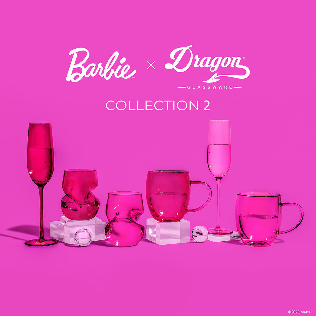 Barbie™ X Dragon Glassware® Stemless Wine Glasses
