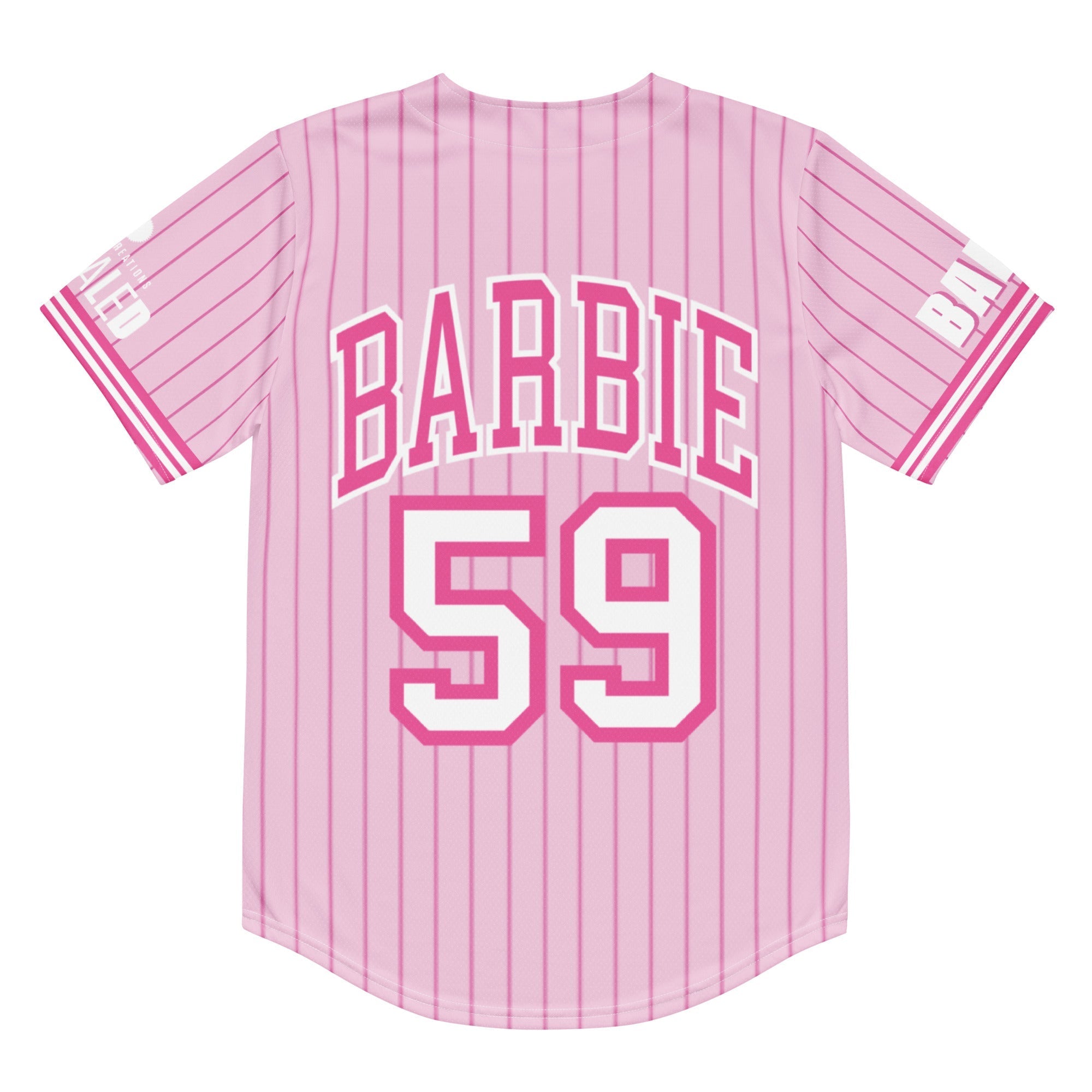 Barbie Pink Striped Baseball Jersey