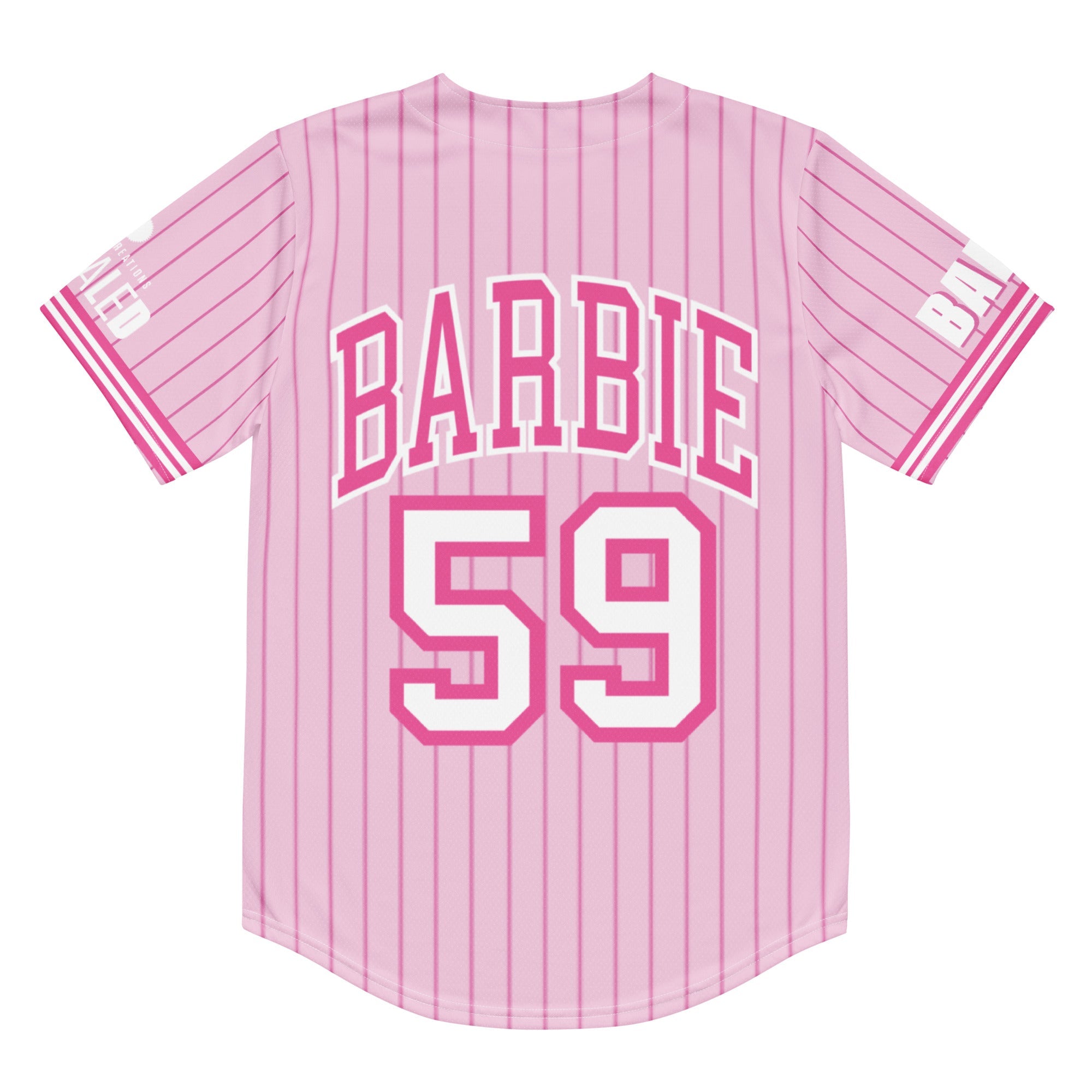 Barbie Pink Striped Baseball Jersey