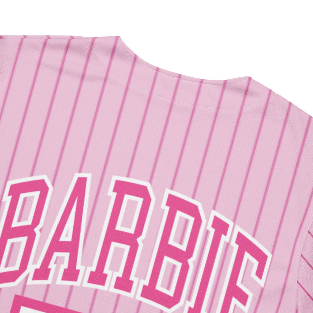 Barbie Pink Striped Baseball Jersey