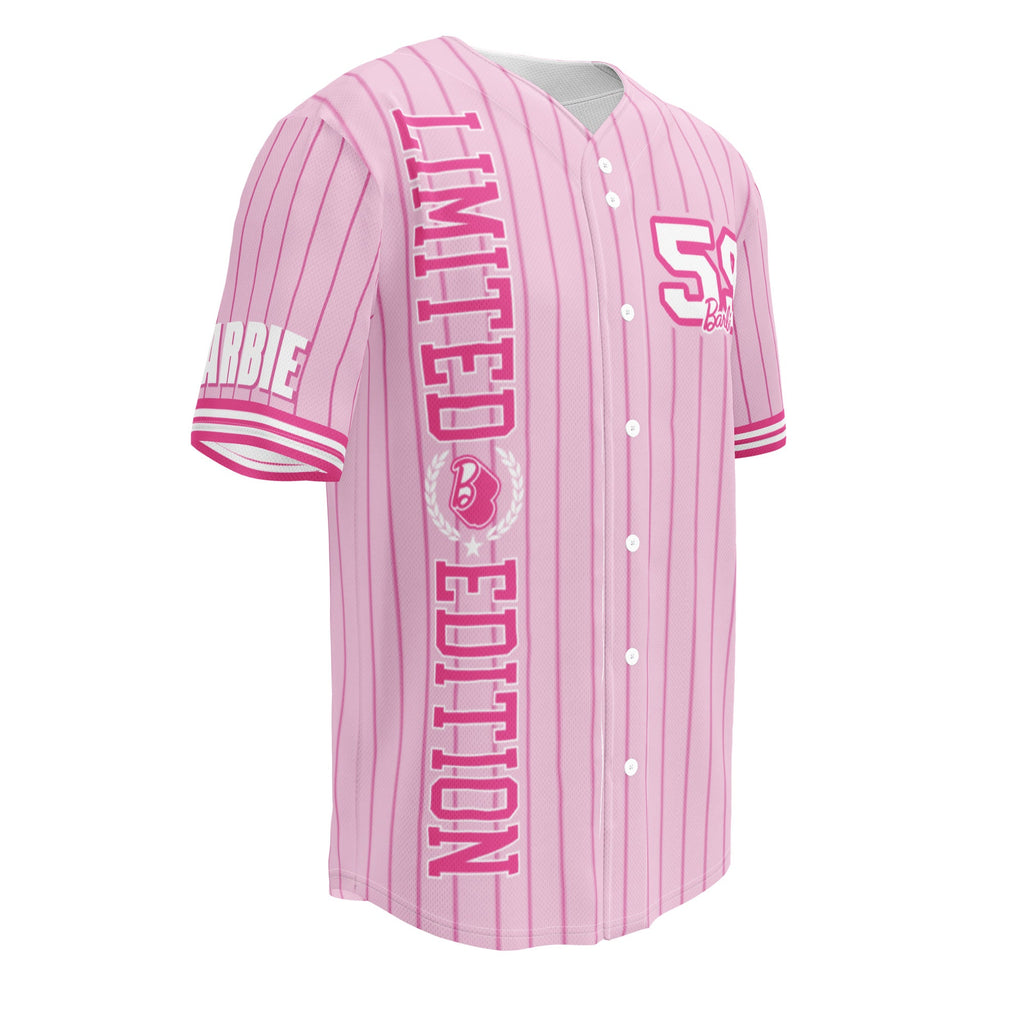 Barbie Pink Striped Baseball Jersey