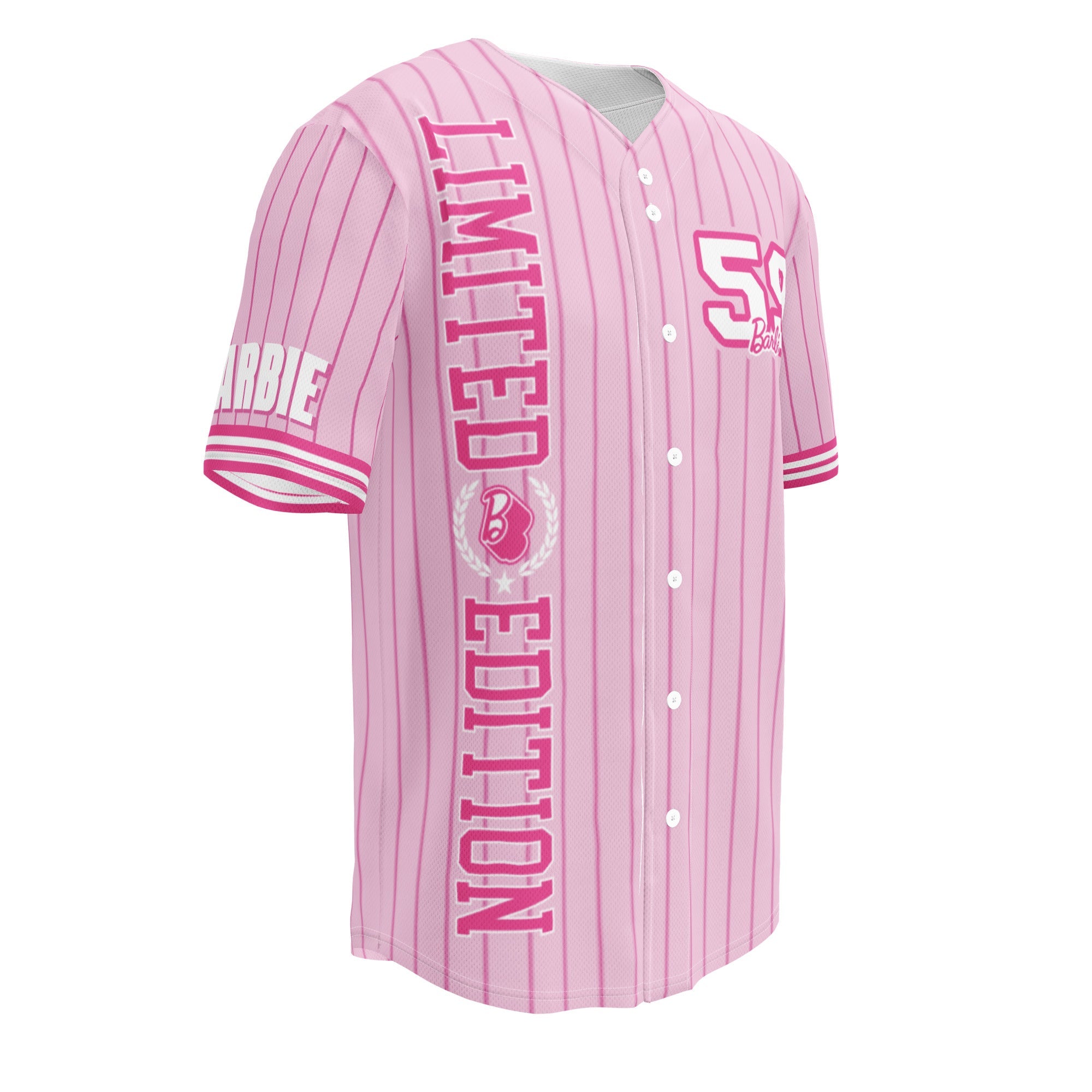 Barbie Pink Striped Baseball Jersey