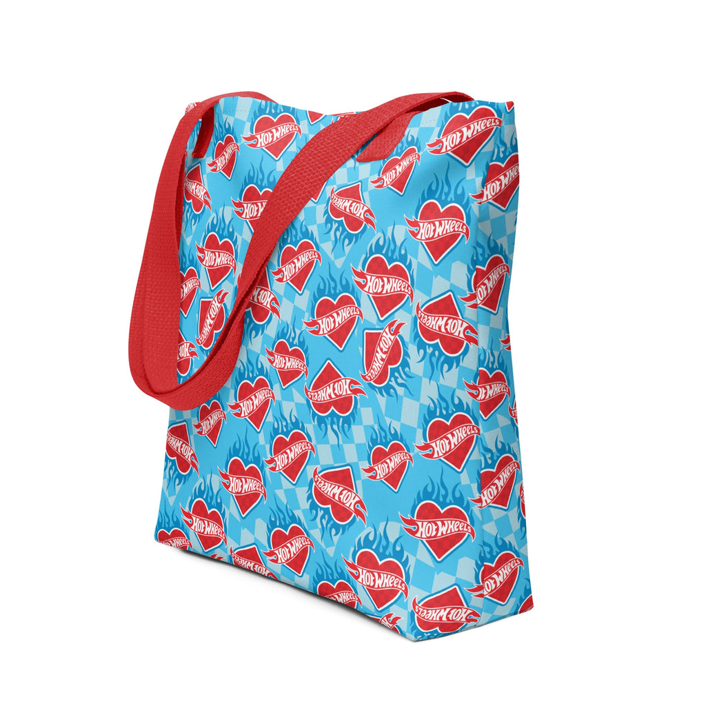 Hot Wheels Heart with Flame Tote Bag