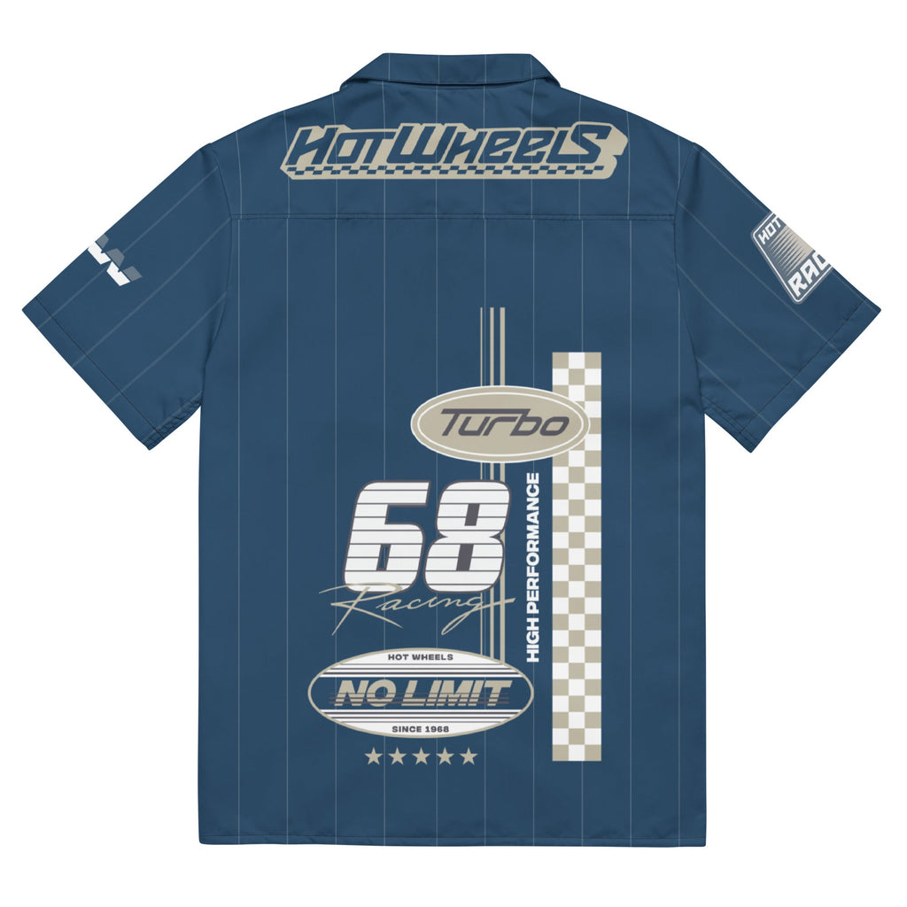 Hot Wheels Racing Blue Striped Mechanic Shirt