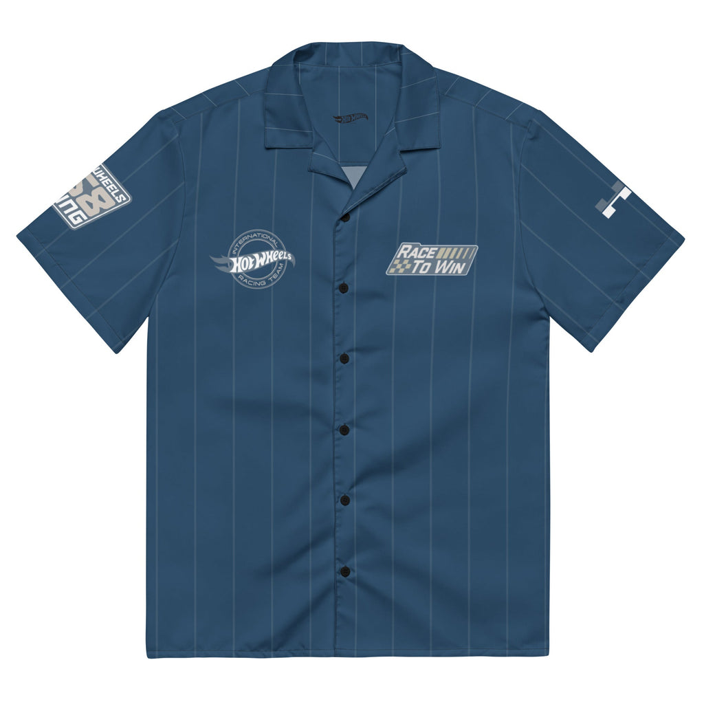 Hot Wheels Racing Blue Striped Mechanic Shirt