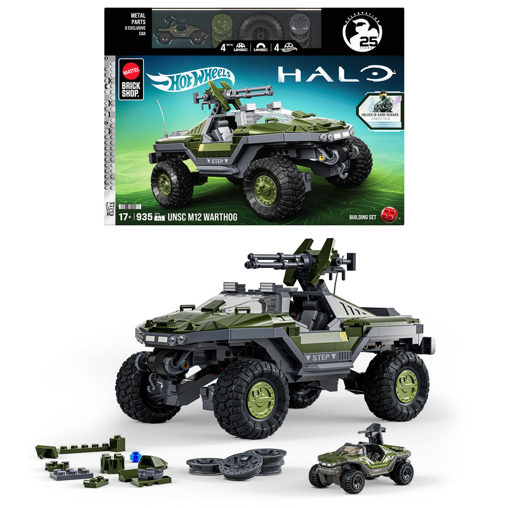 Mattel Brick Shop Hot Wheels Halo UNSC M12 Warthog Building Set