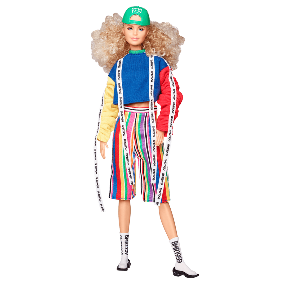 Barbie BMR1959 Doll - Color Block Sweatshirt with Logo Tape & Striped Shorts