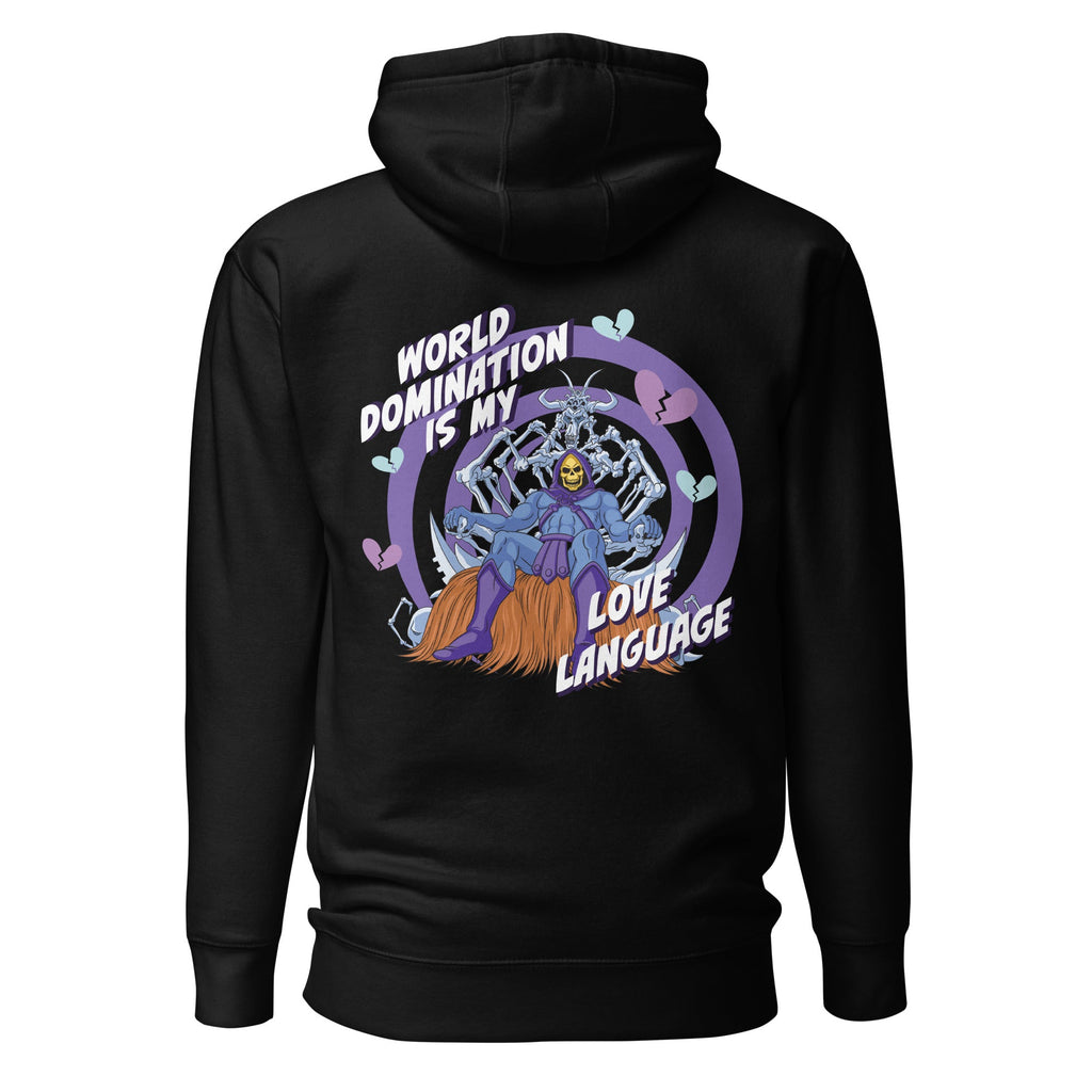 Masters of the Universe Skeletor Love Language Embroidered Black Hoodie