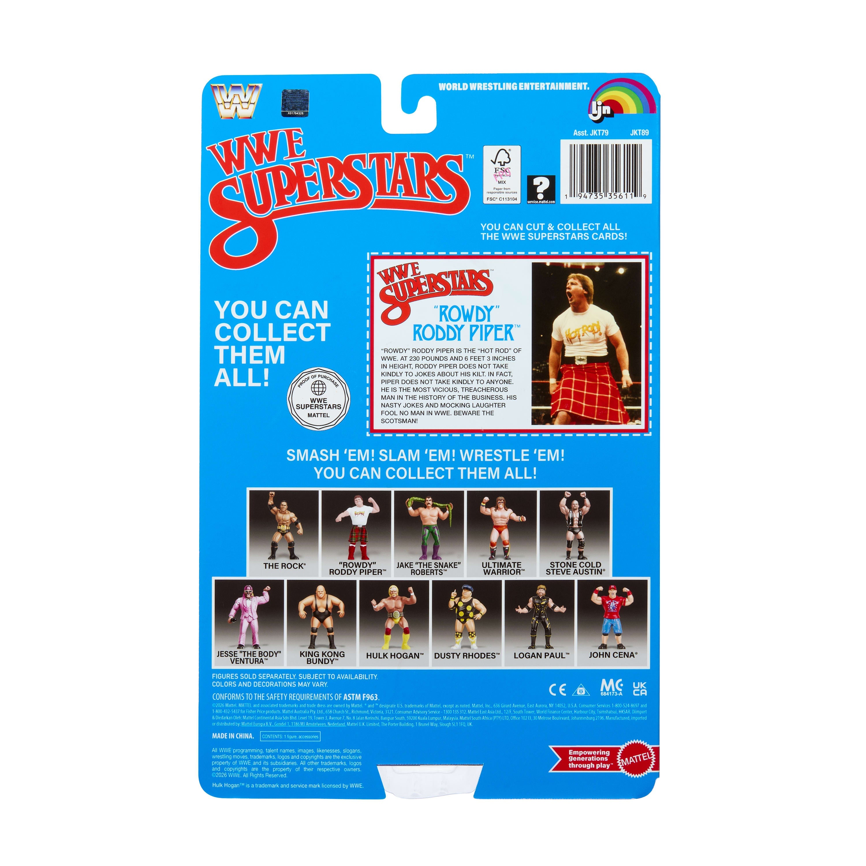 LJN WWE Superstars “Rowdy” Roddy Piper Action Figure