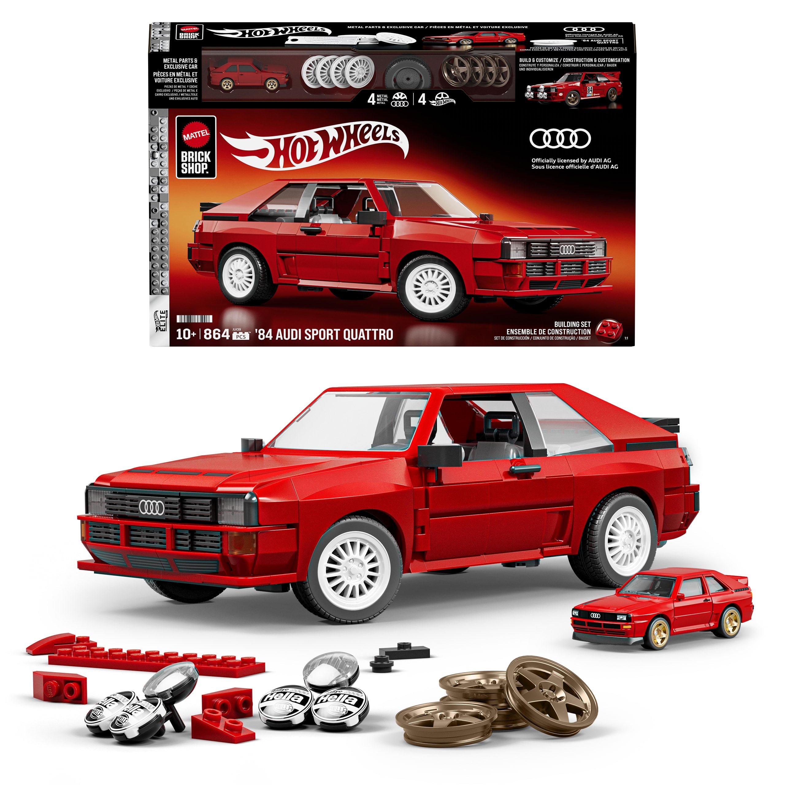 Mattel Brick Shop Hot Wheels '84 Audi Sport quattro Building Set