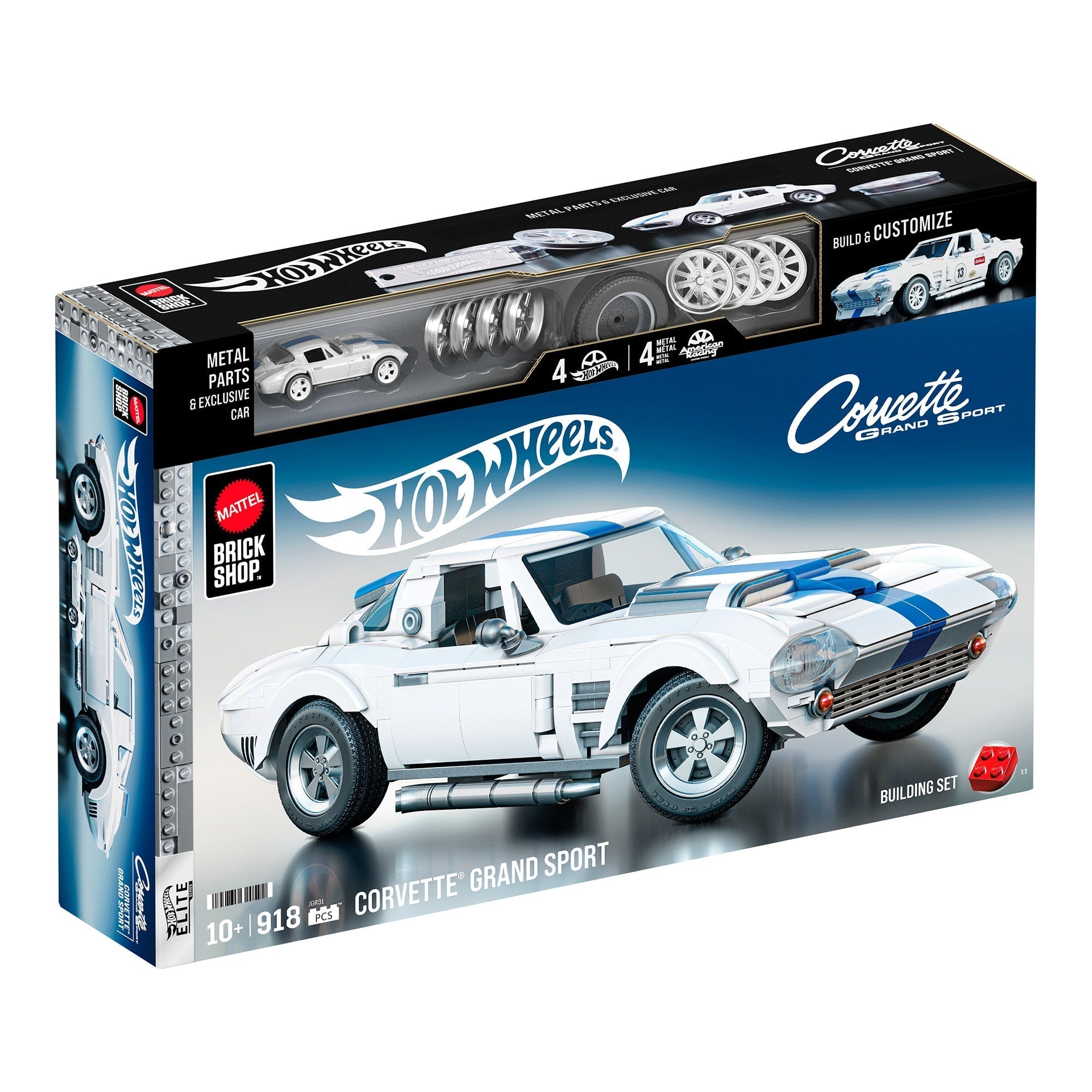 Mattel Brick Shop Hot Wheels Corvette Grand Sport Building Set