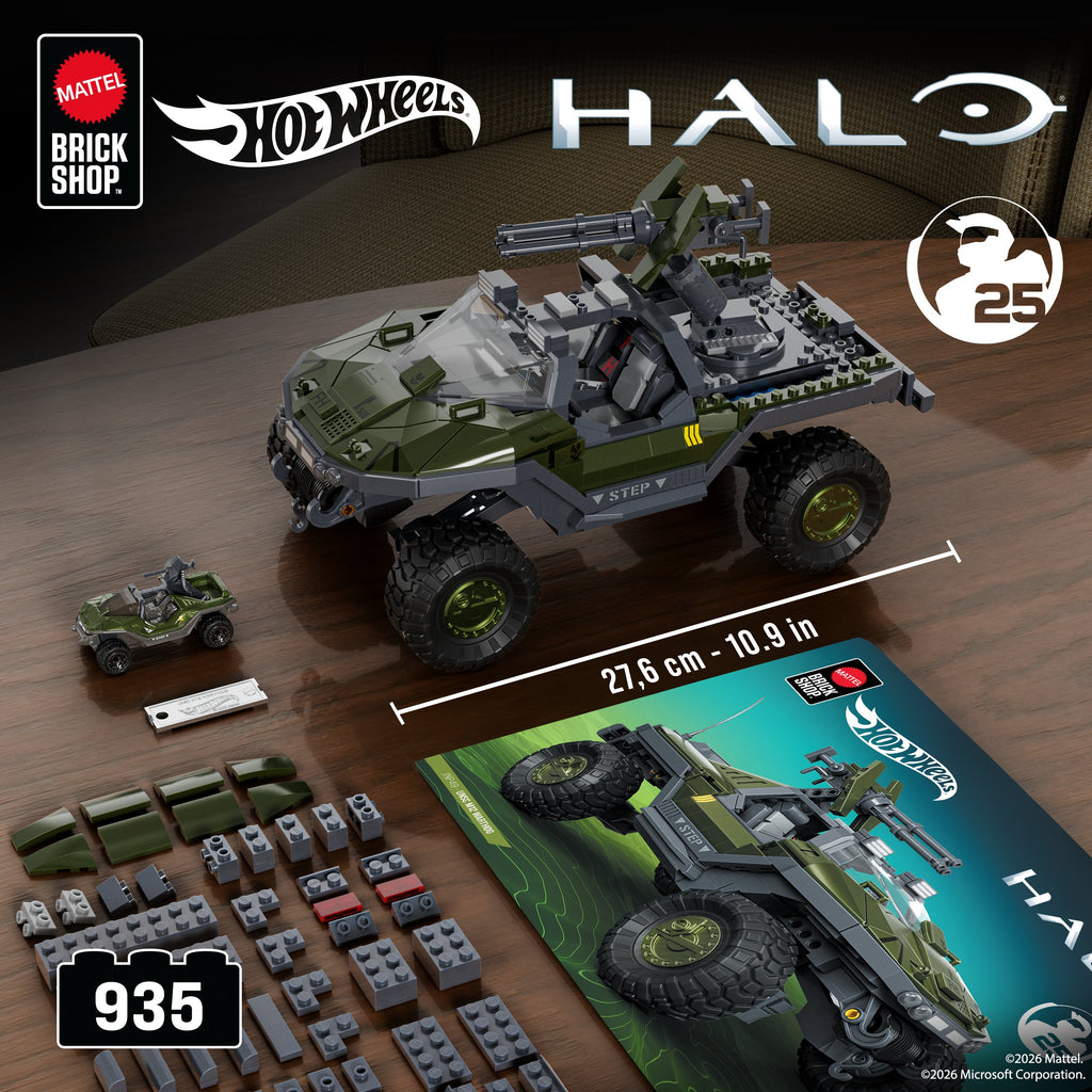 Mattel Brick Shop Hot Wheels Halo UNSC M12 Warthog Building Set