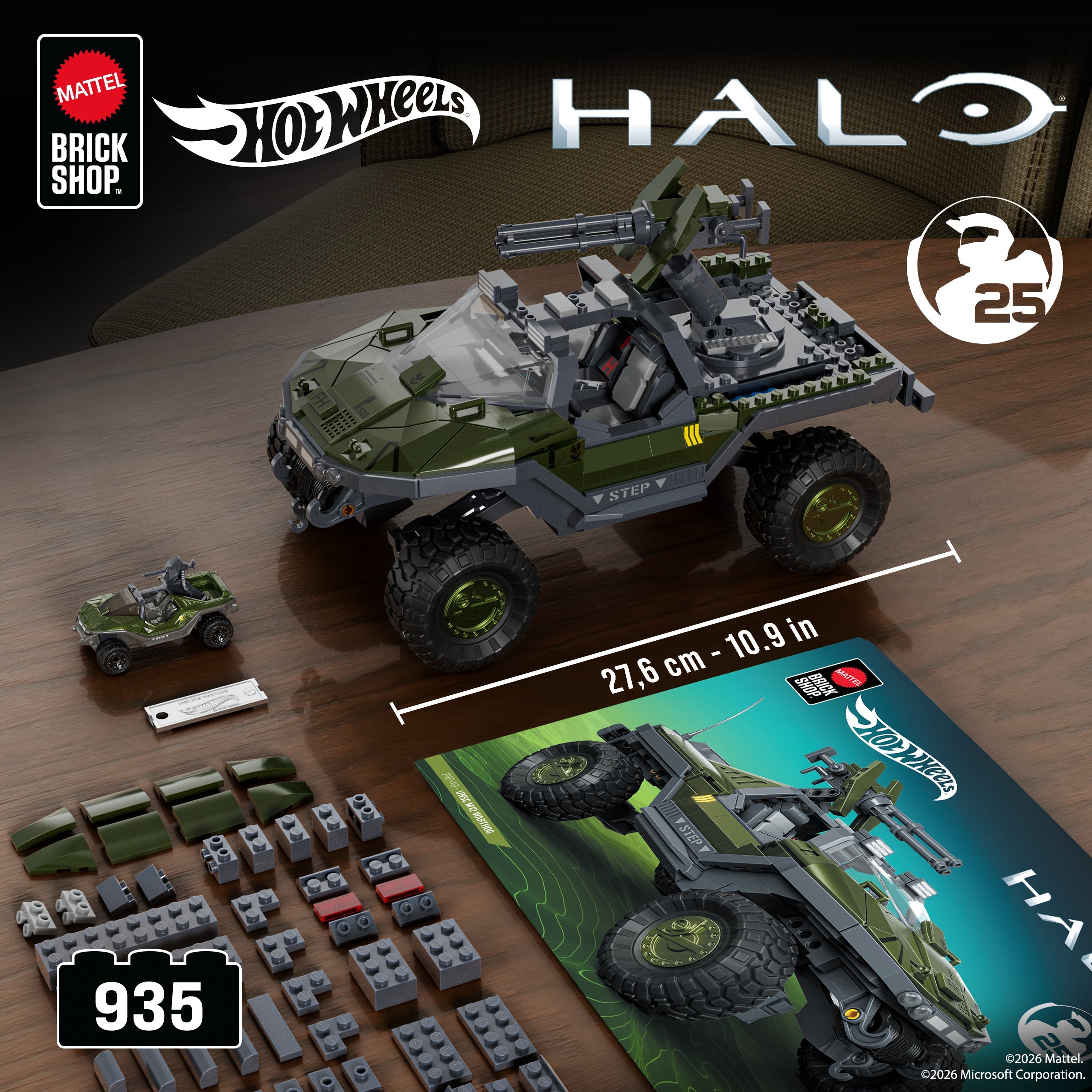 Mattel Brick Shop Hot Wheels Halo UNSC M12 Warthog Building Set
