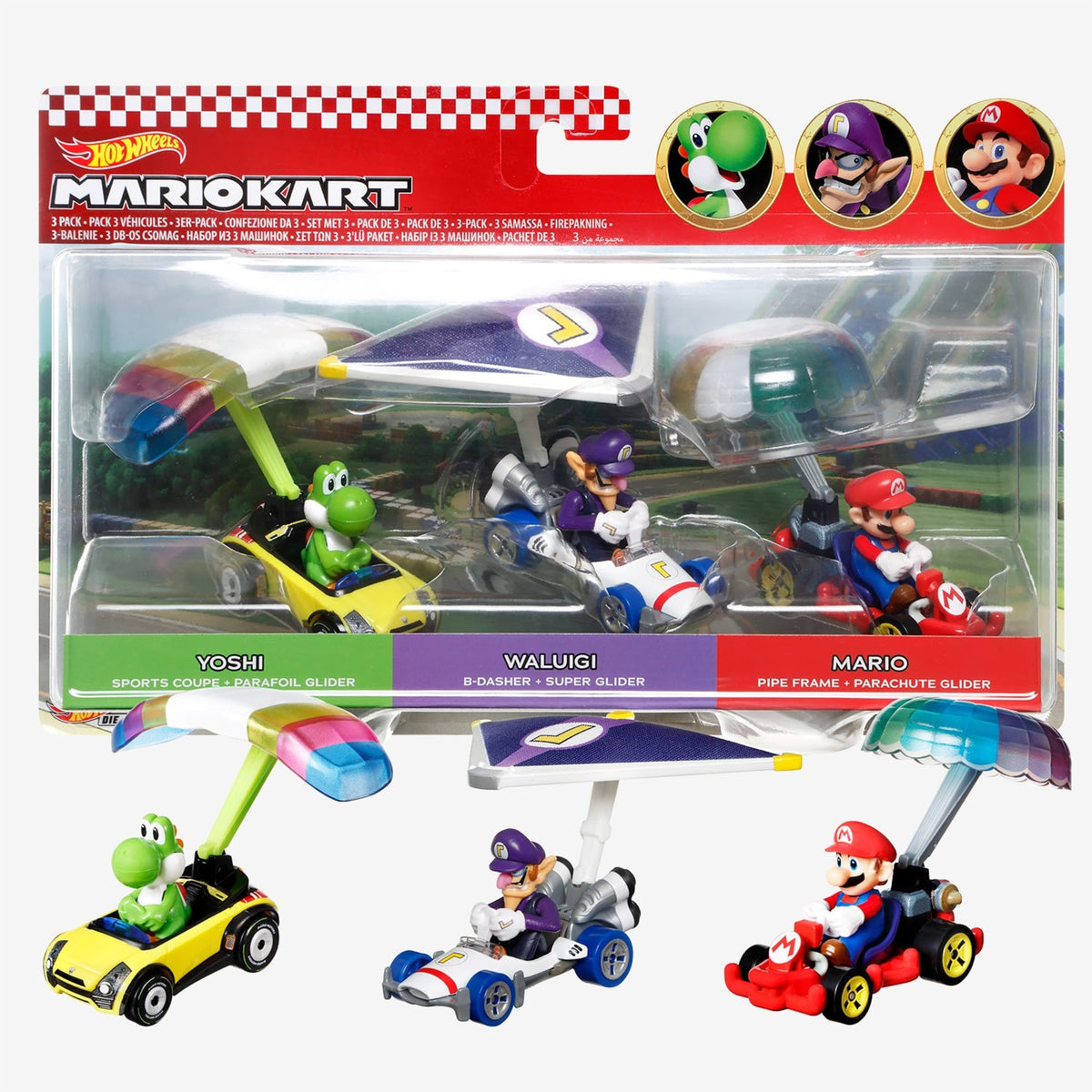 Hot Wheels Mario Kart Character Cars 3-Pack