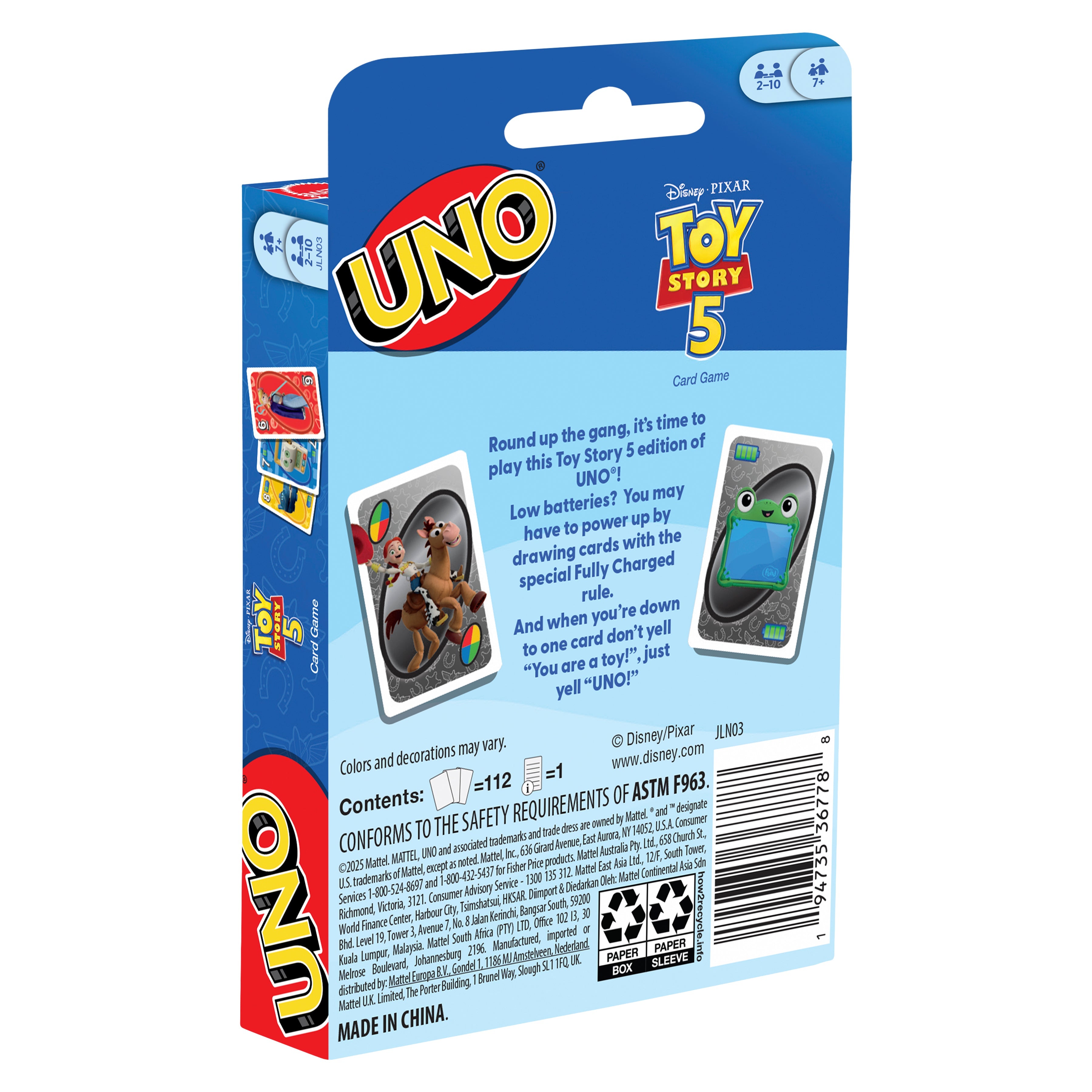 UNO Disney and Pixar Toy Story 5