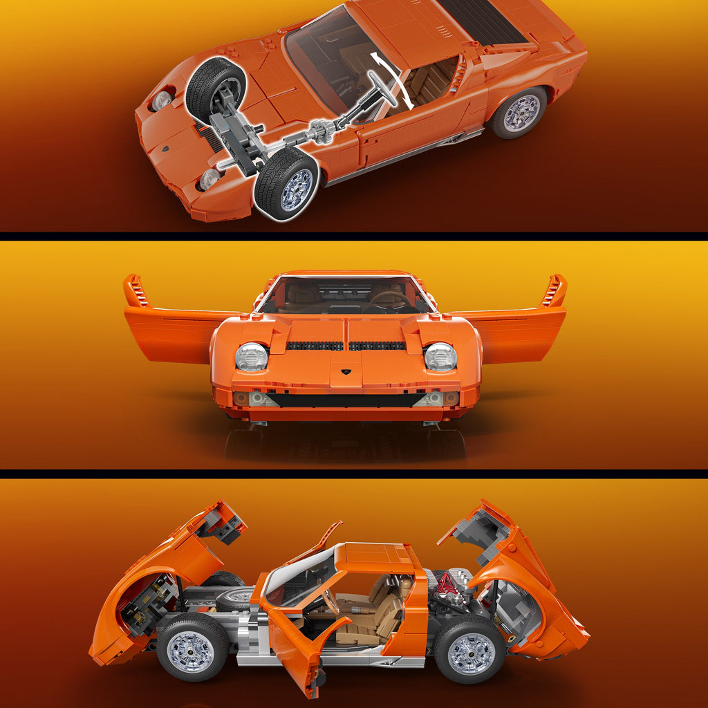 Mattel Brick Shop Hot Wheels Lamborghini Miura P400 SV Collectible Building Set