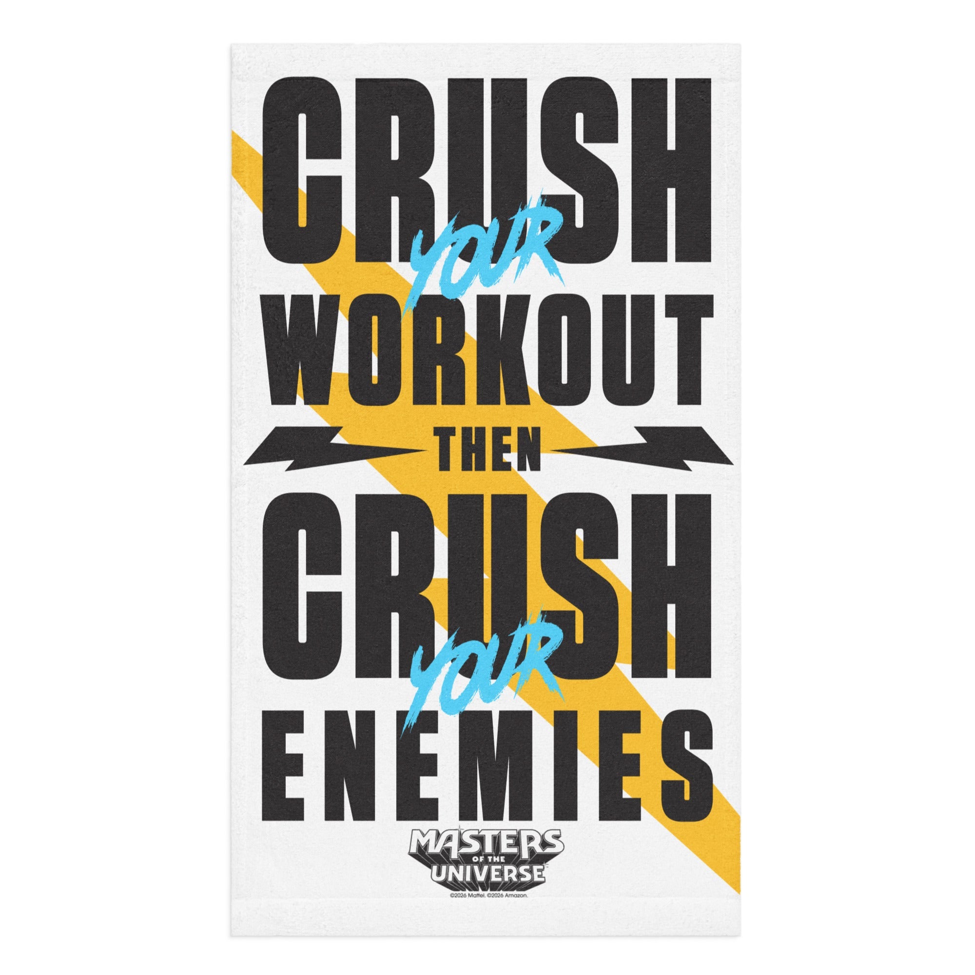 Masters of the Universe Gym Bro Skeletor Crush Your Workout White Gym Towel