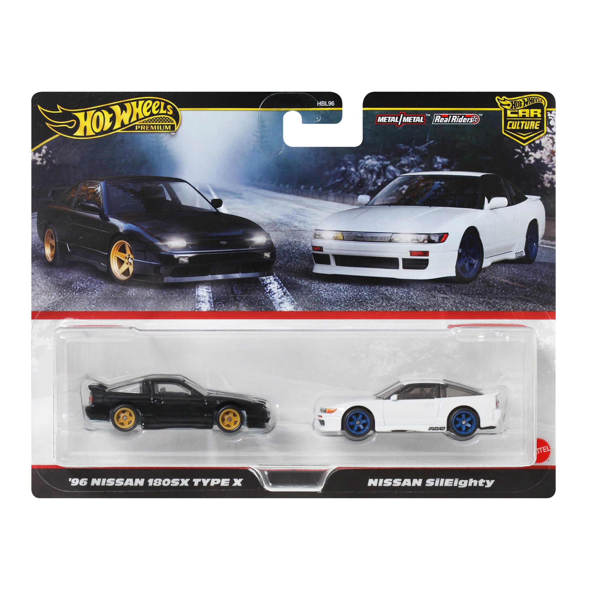 Hot Wheels Premium Car Culture 2-Pack '96 NISSAN 180SX TYPE X & NISSAN SilEighty