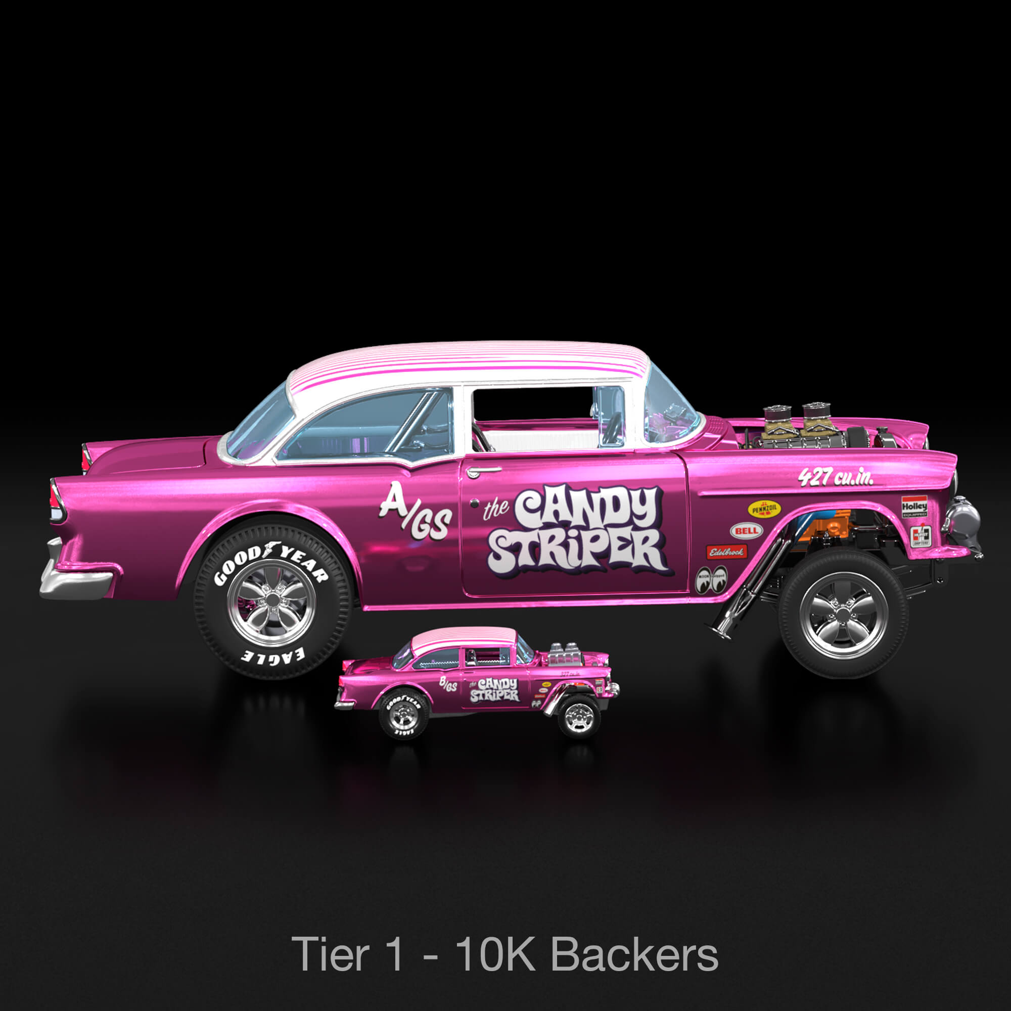 Hot Wheels RLC Exclusive 1:18 Scale ‘55 Chevy Bel Air Gasser “Candy Striper” - Crowdfund
