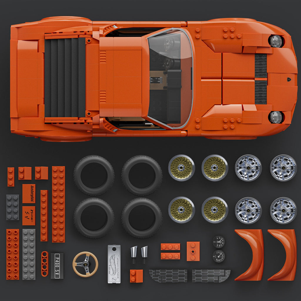 Mattel Brick Shop Hot Wheels Lamborghini Miura P400 SV Collectible Building Set