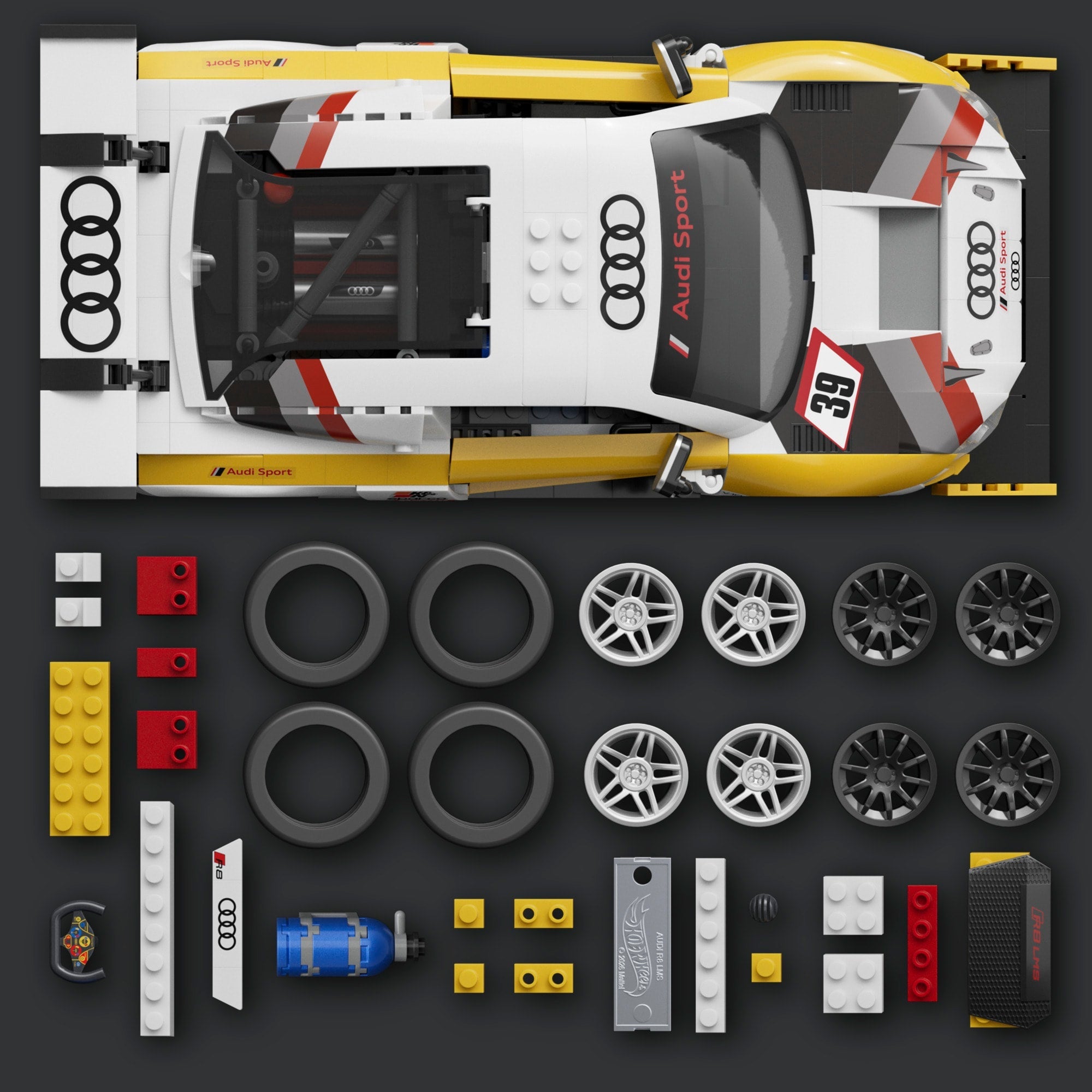 Mattel Brick Shop Hot Wheels ‘15 Audi R8 LMS Building Set