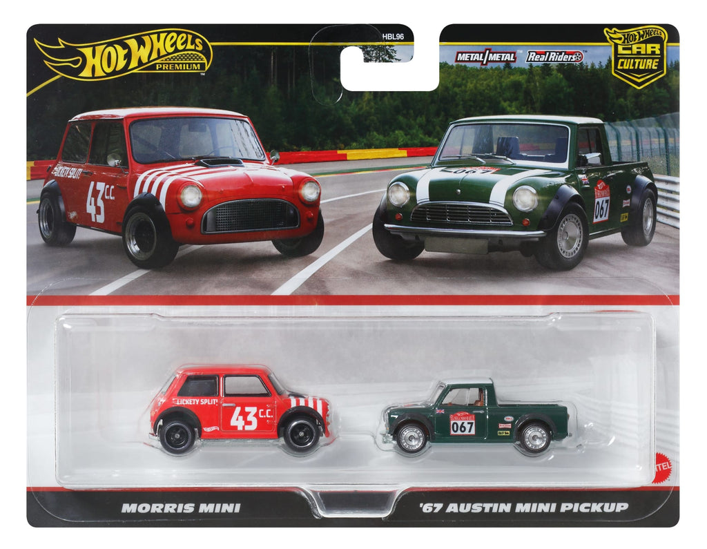 Hot Wheels Premium Car Culture 2-Pack - Morris Mini & '67 Austin Mini Pickup