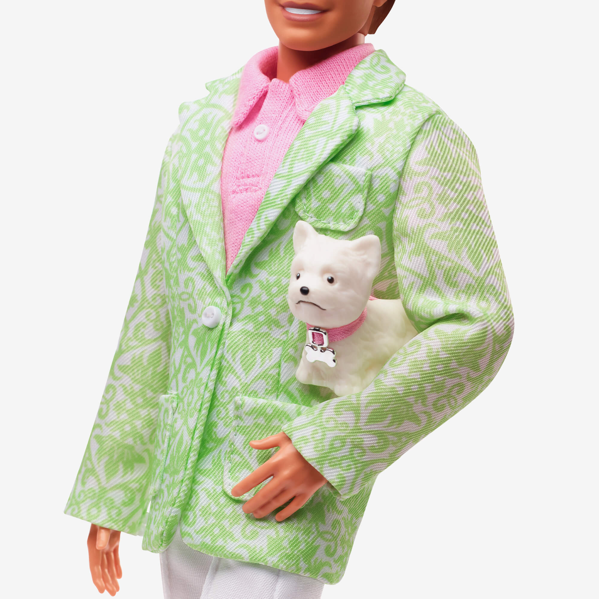 “Sugar’s Daddy” Ken Doll in Pastel Suit With Dog – Barbie The Movie