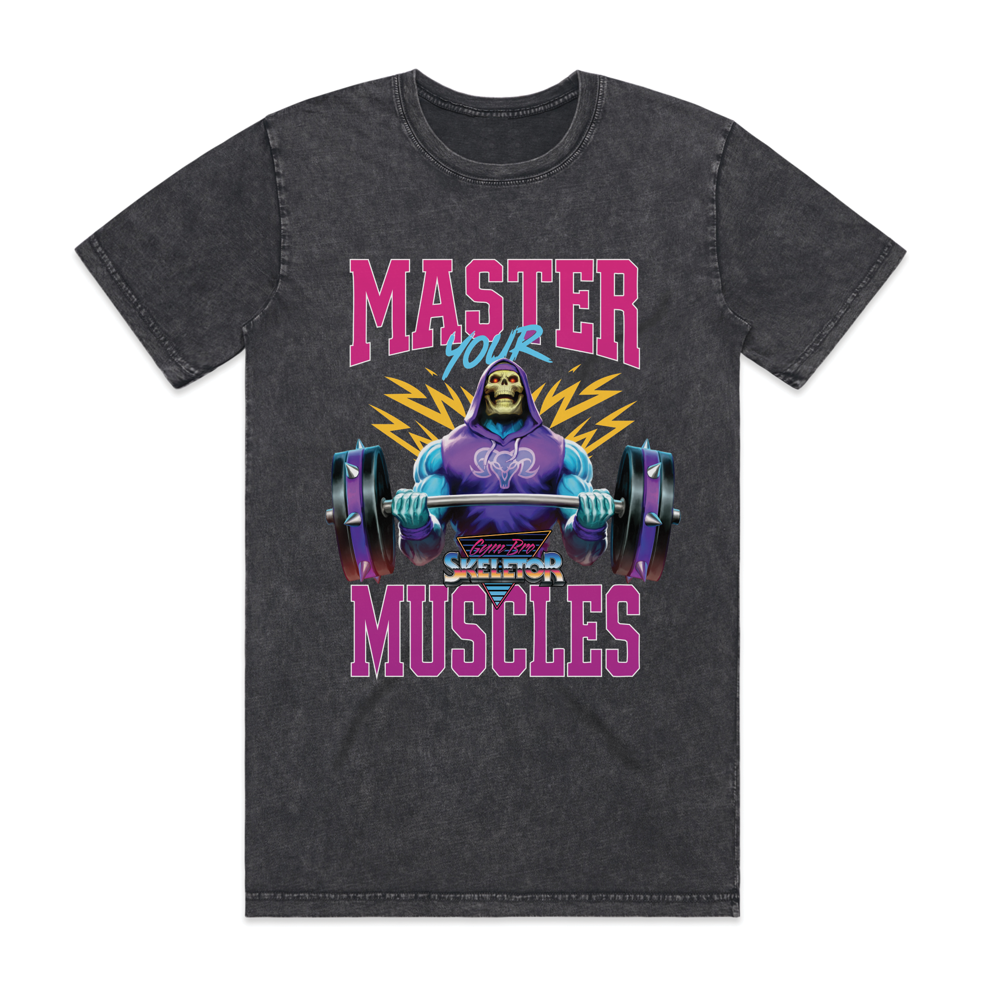 Masters of the Universe Gym Bro Skeletor Master Muscles Black T-shirt
