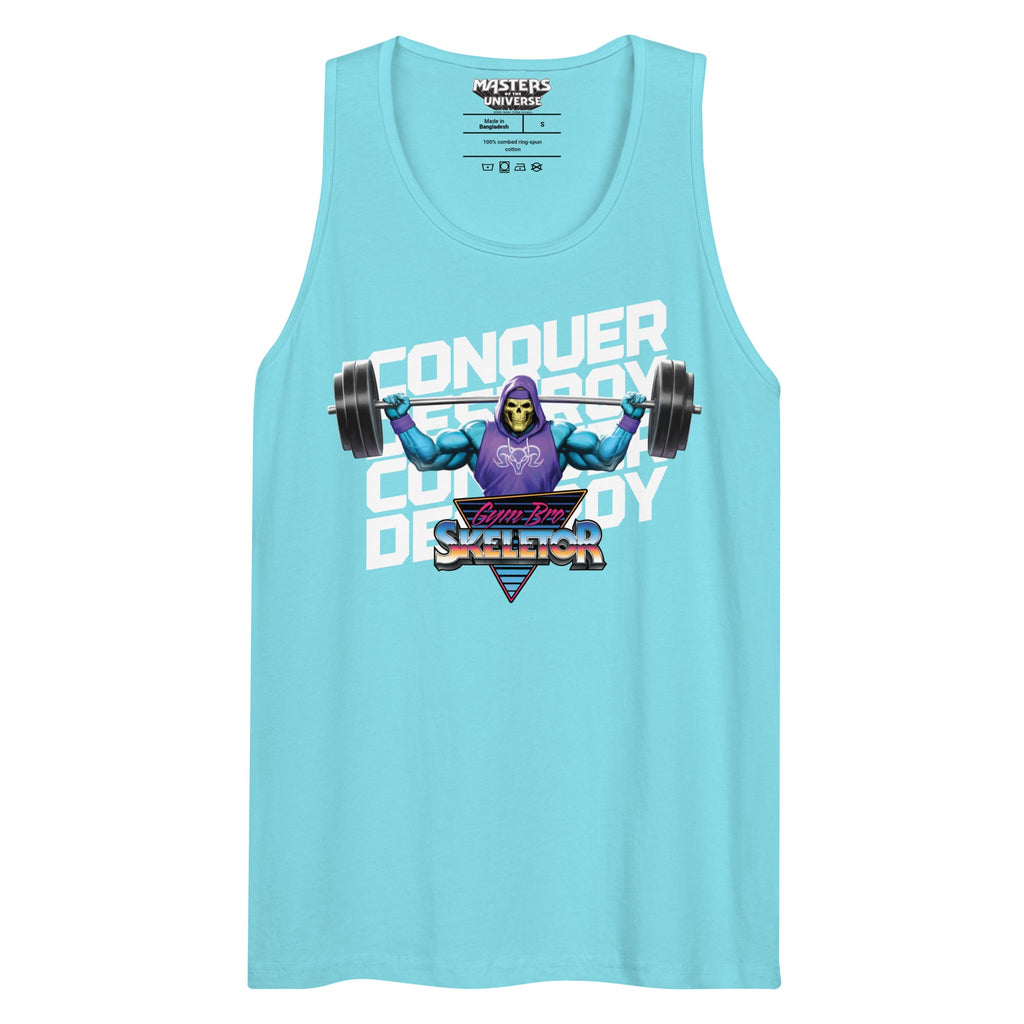 Masters of the Universe Gym Bro Skeletor Conquer Blue Tank Top