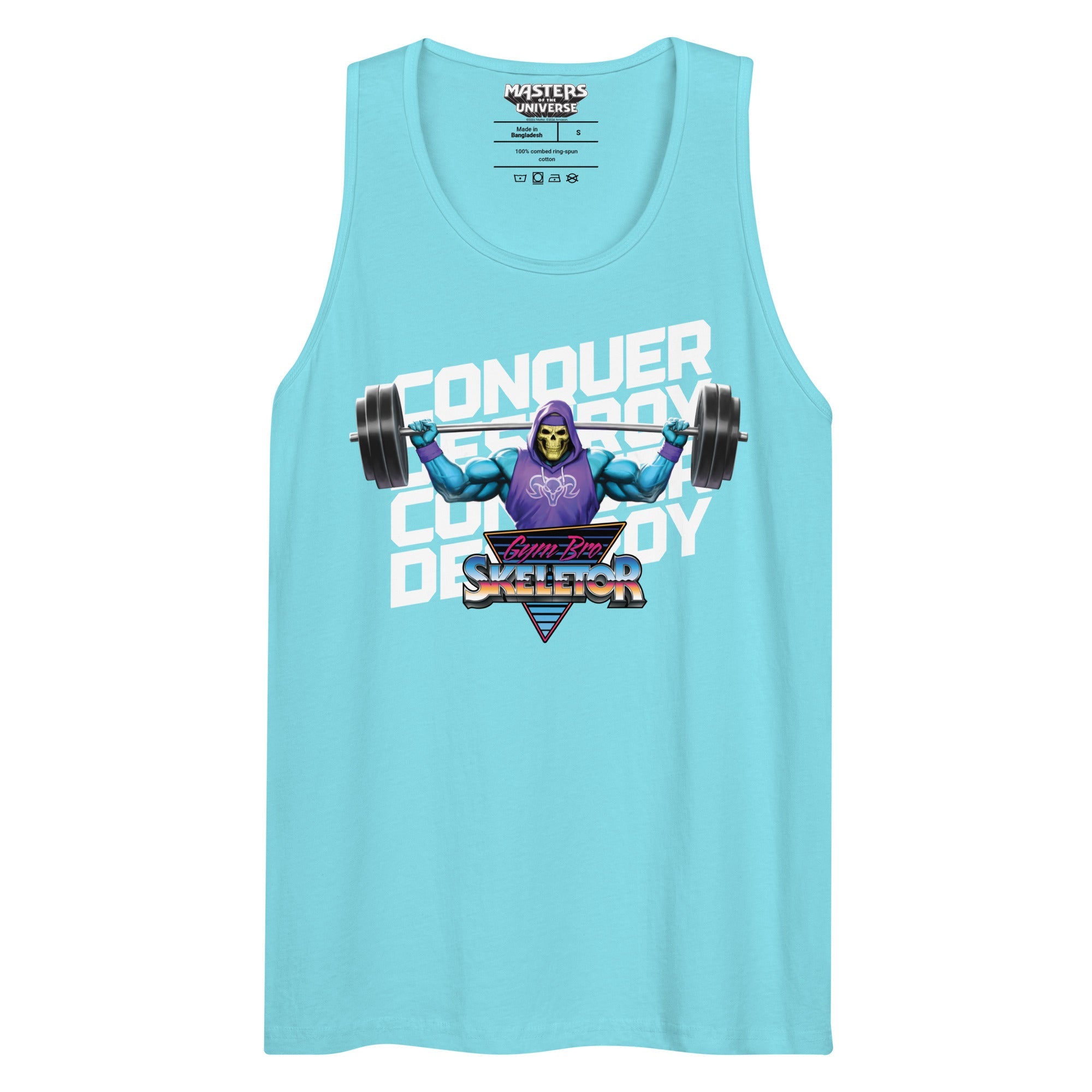 Masters of the Universe Gym Bro Skeletor Conquer Blue Tank Top