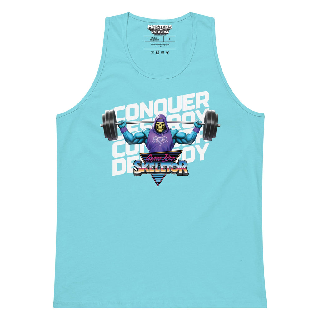 Masters of the Universe Gym Bro Skeletor Conquer Blue Tank Top
