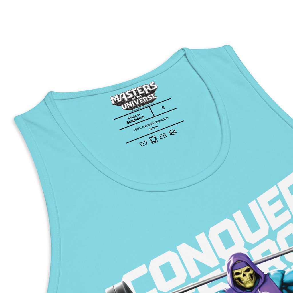 Masters of the Universe Gym Bro Skeletor Conquer Blue Tank Top