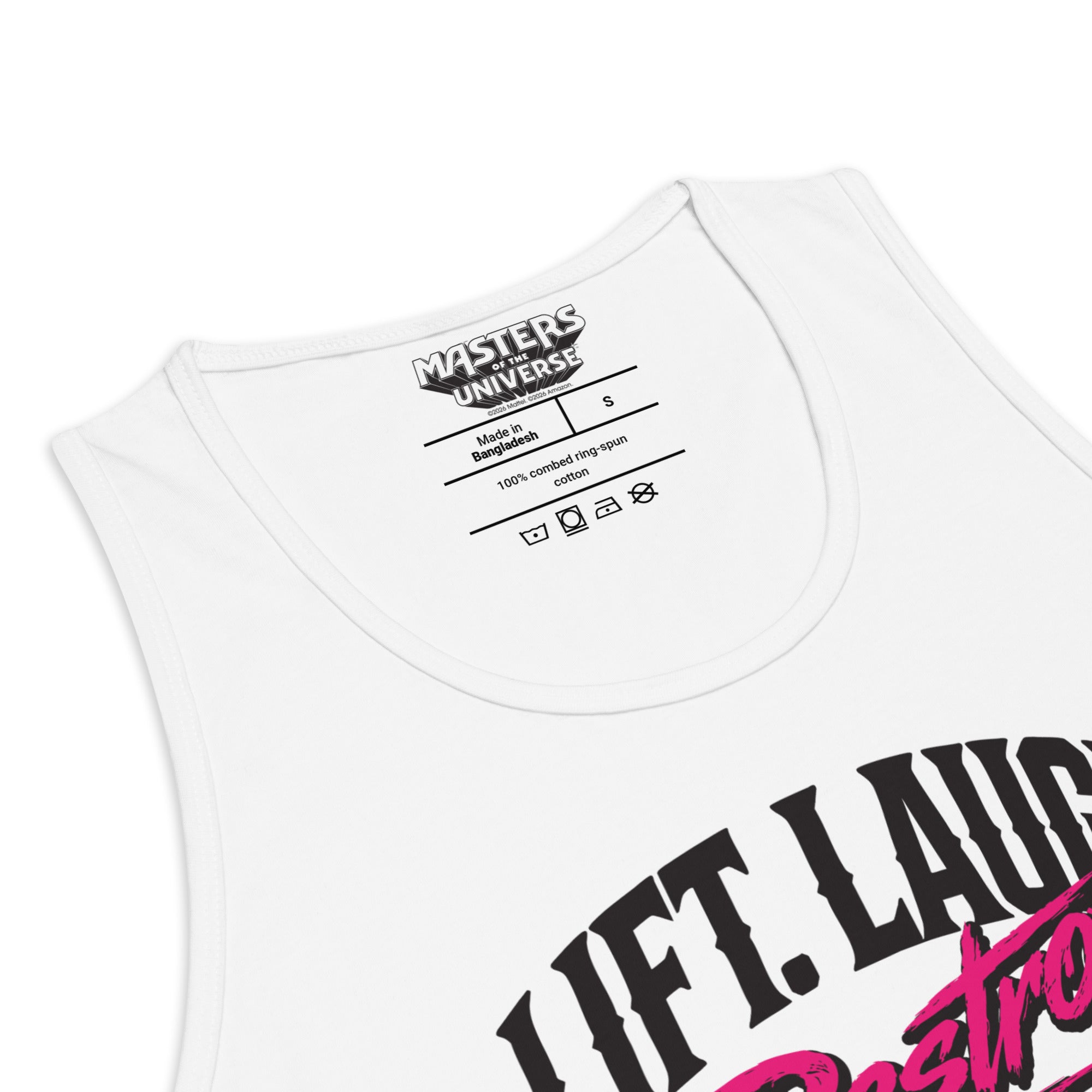 Masters of the Universe Gym Bro Skeletor Lift Laugh Destroy White Tank Top