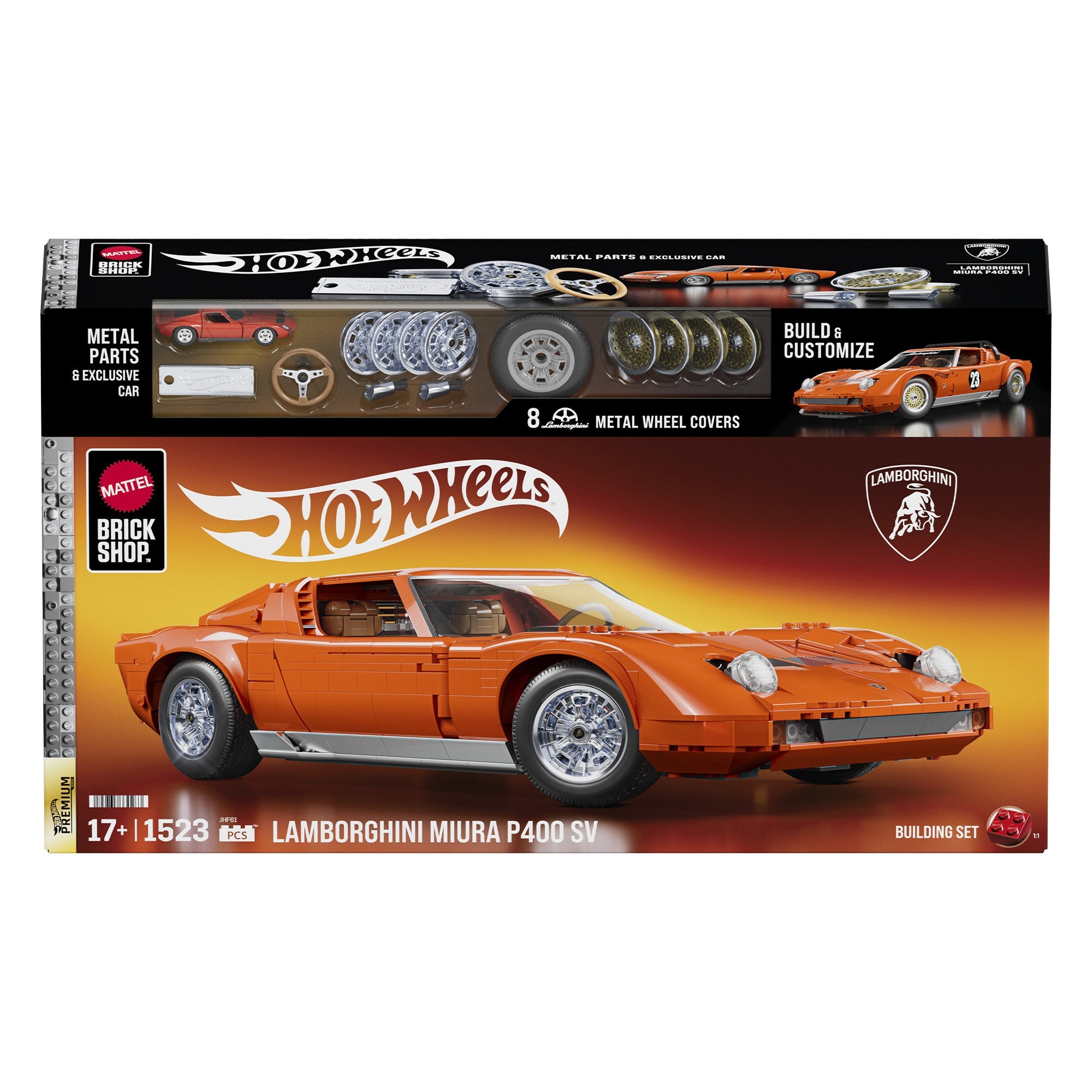 Mattel Brick Shop Hot Wheels Lamborghini Miura P400 SV Collectible Building Set