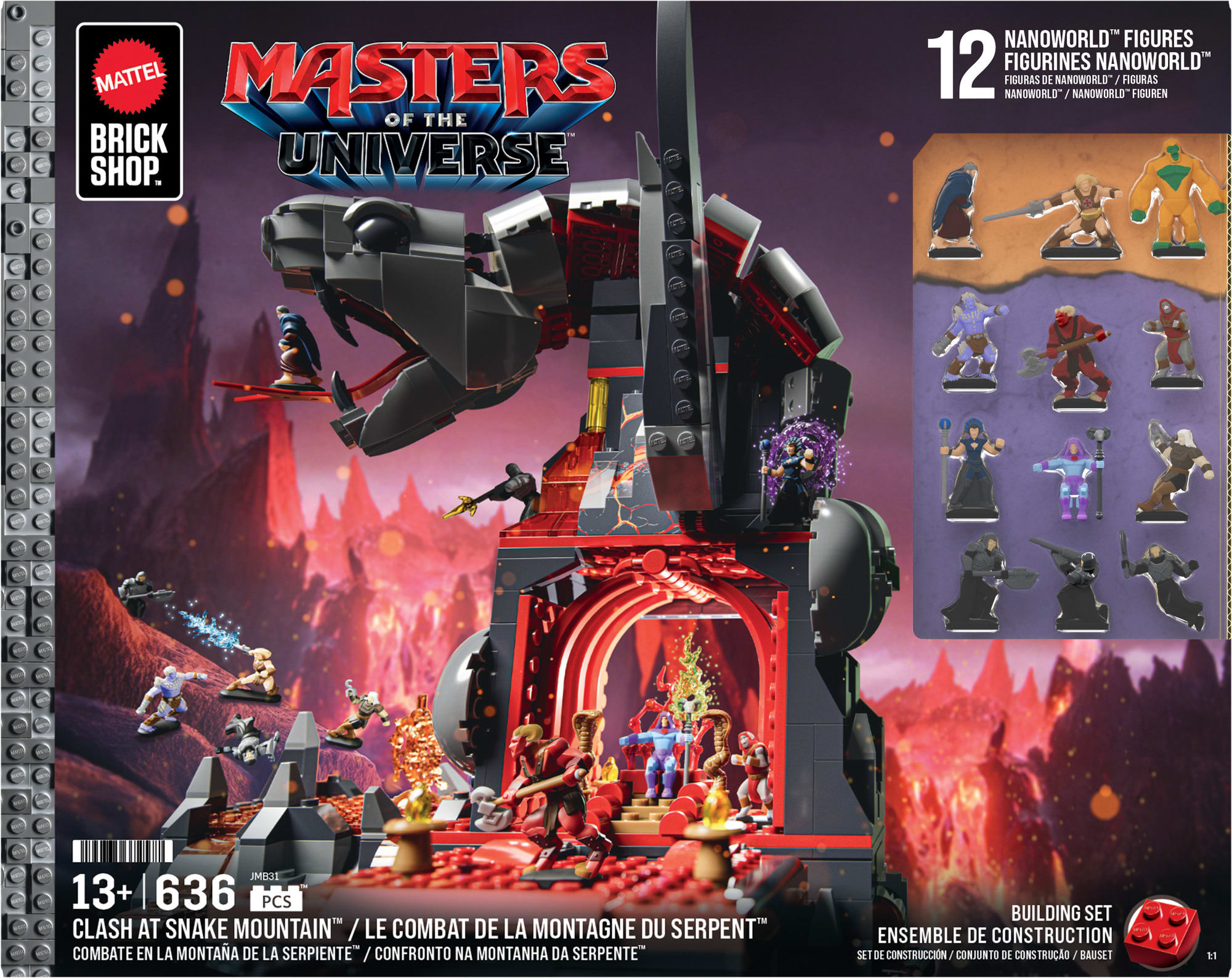 Mattel Brick Shop Masters of the Universe Clash at Snake Mountain Building Set