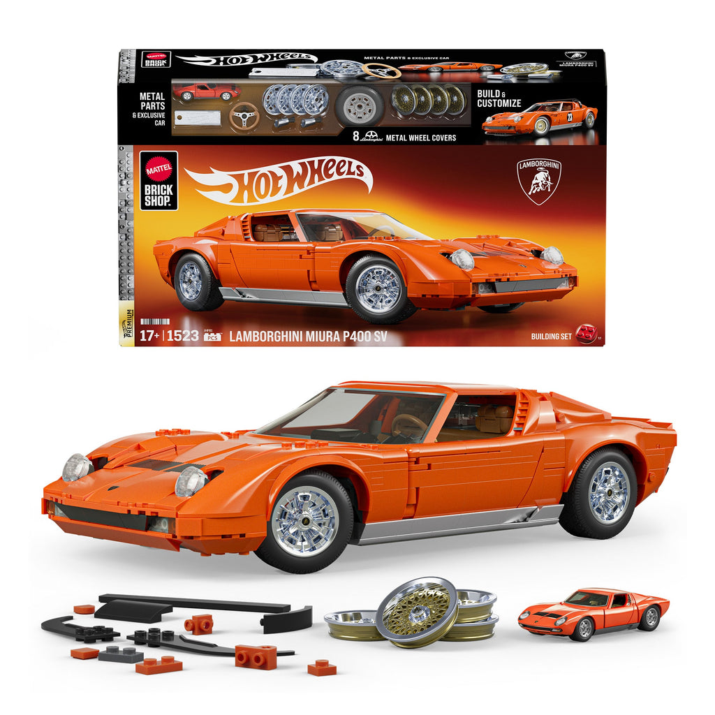 Mattel Brick Shop Hot Wheels Lamborghini Miura P400 SV Collectible Building Set